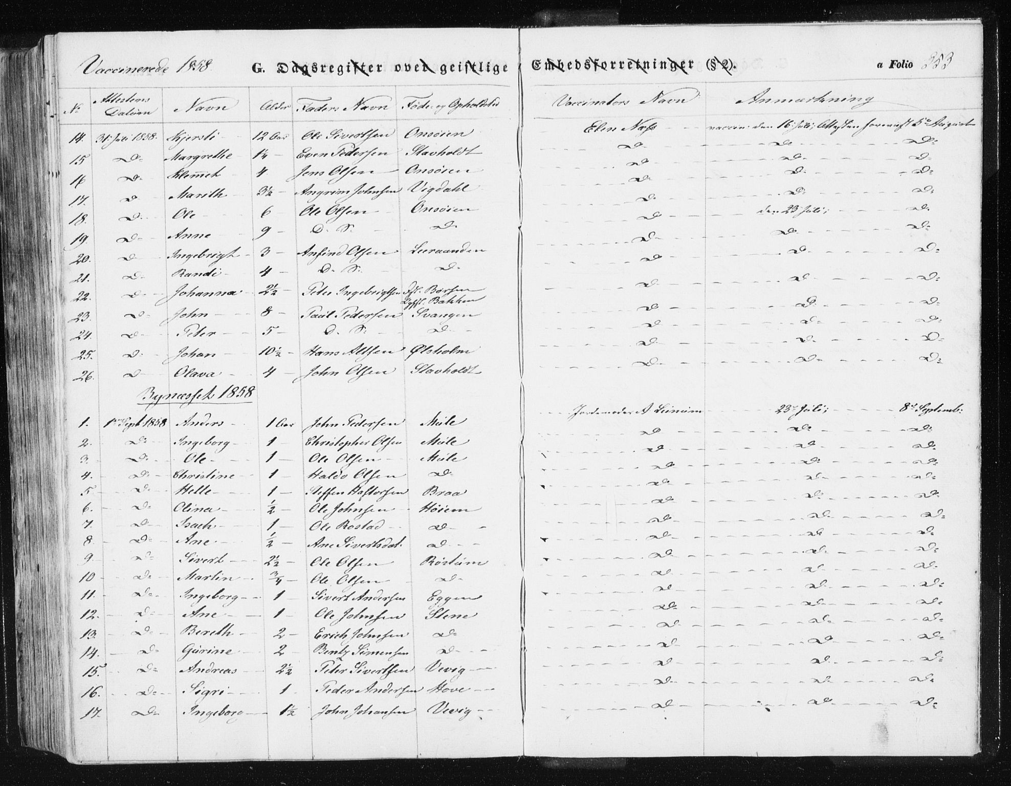 Ministerialprotokoller, klokkerbøker og fødselsregistre - Sør-Trøndelag, AV/SAT-A-1456/612/L0376: Parish register (official) no. 612A08, 1846-1859, p. 353