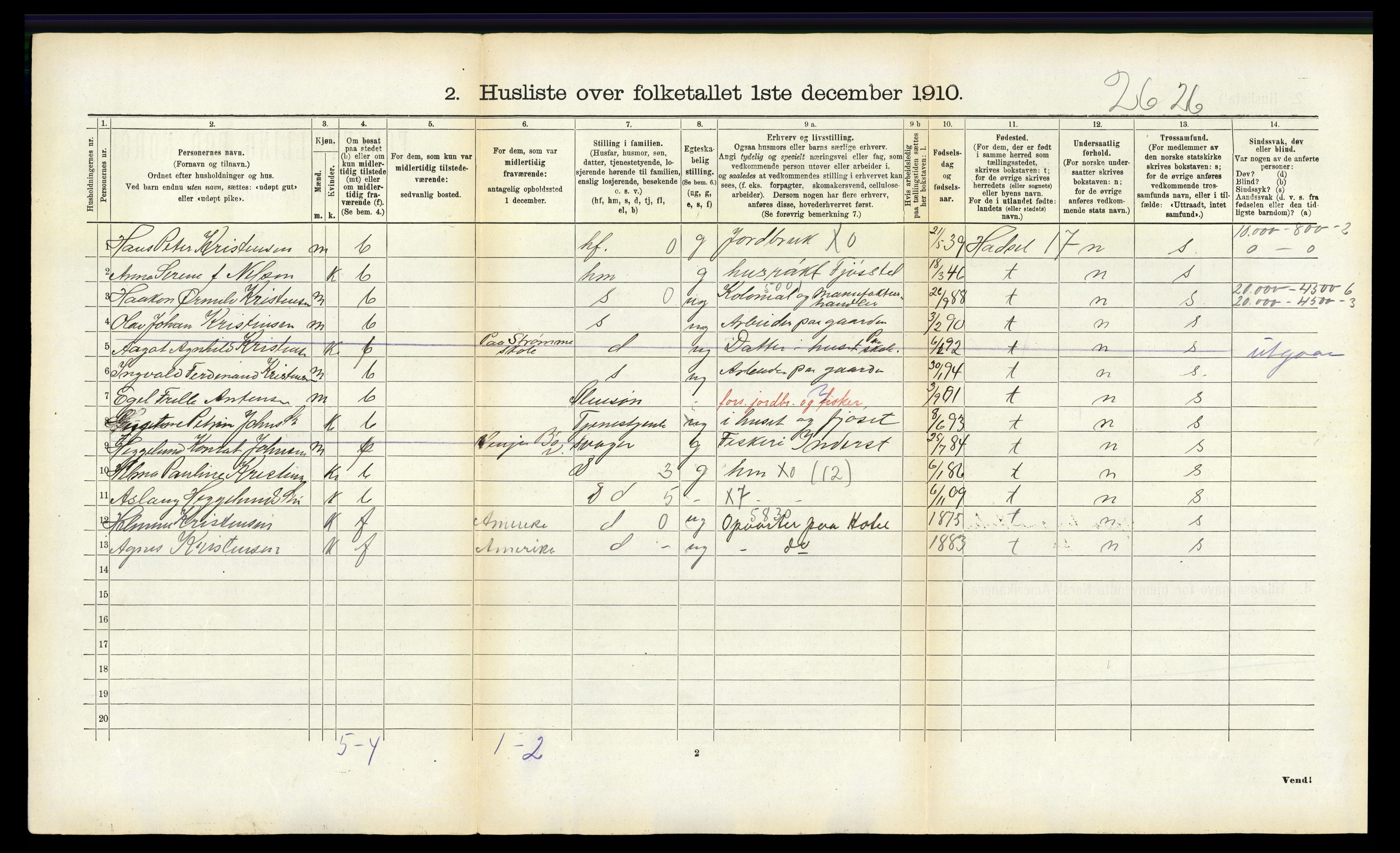 RA, 1910 census for Bø, 1910, p. 196