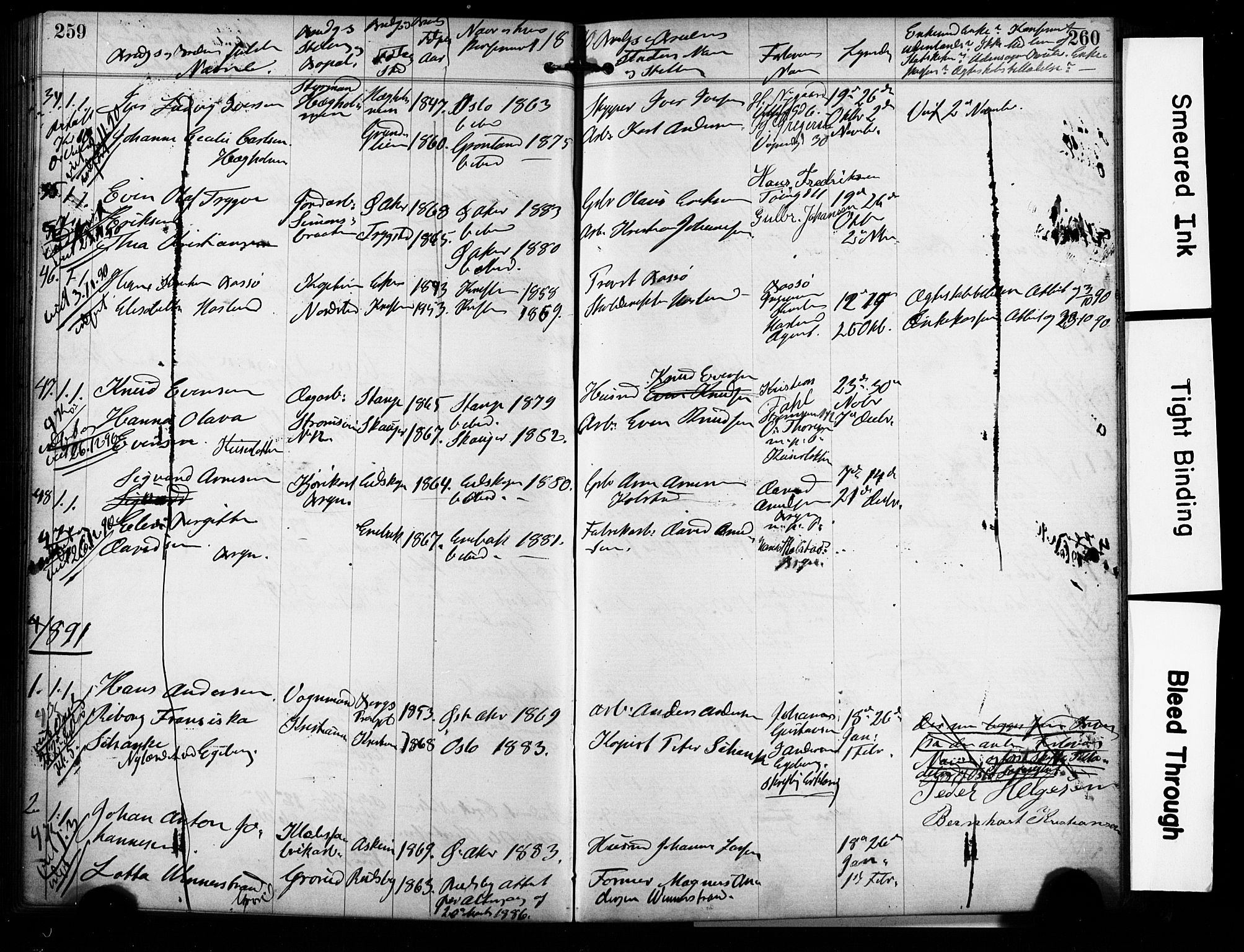Østre Aker prestekontor Kirkebøker, SAO/A-10840/H/Ha/L0004: Banns register no. I 4, 1878-1901, p. 259-260
