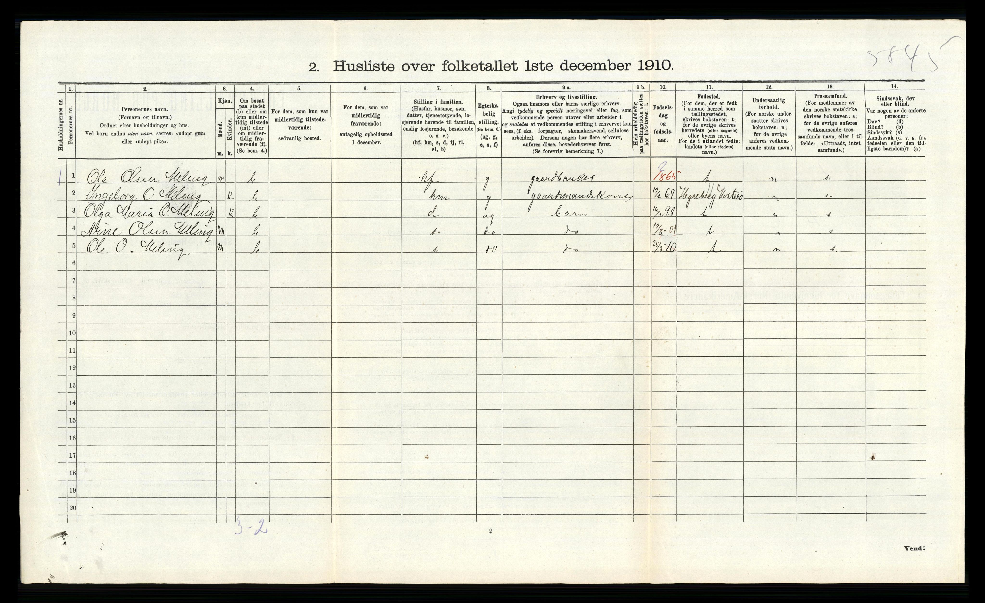 RA, 1910 census for Hetland, 1910, p. 374