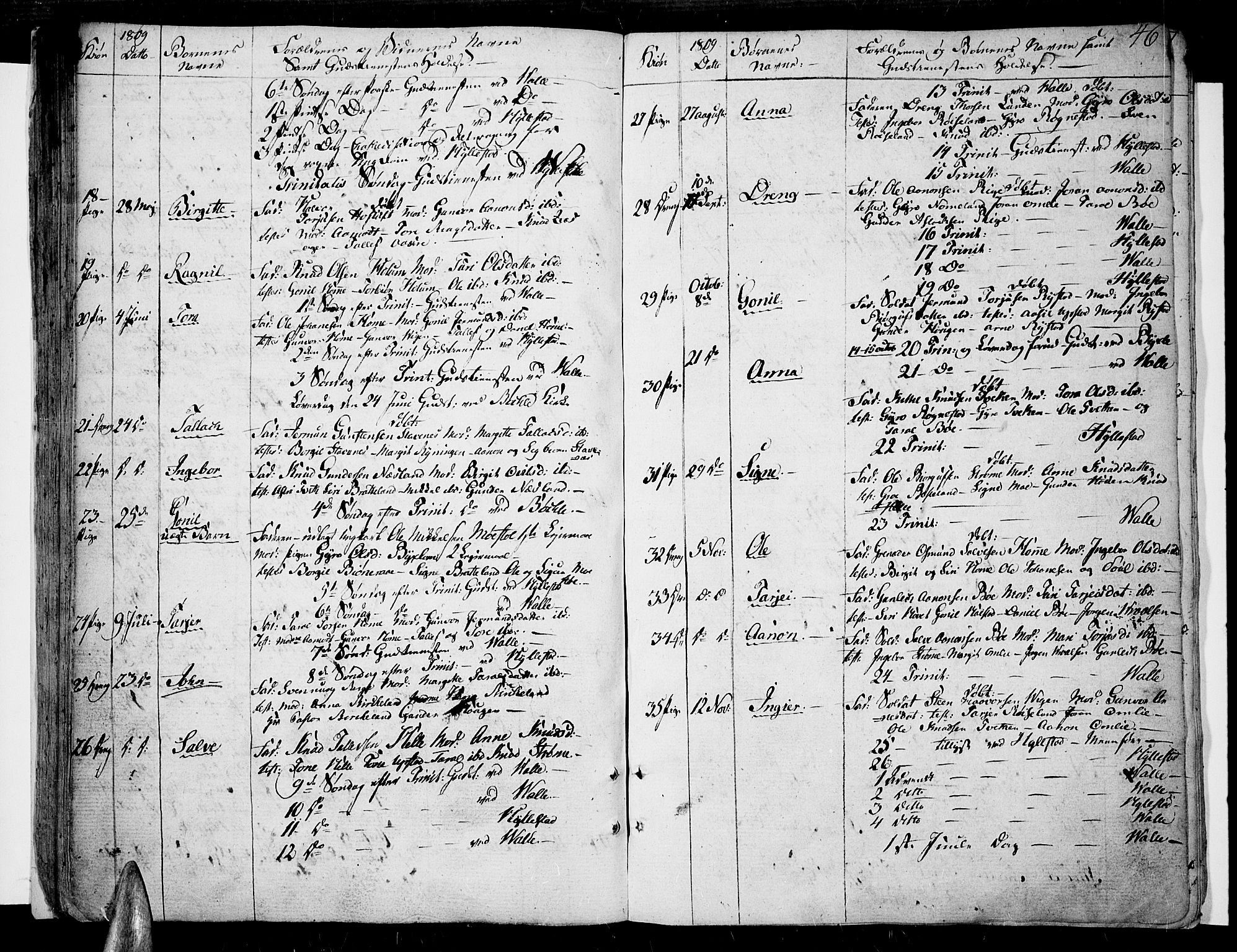 Valle sokneprestkontor, AV/SAK-1111-0044/F/Fa/Fac/L0004: Parish register (official) no. A 4, 1790-1816, p. 46