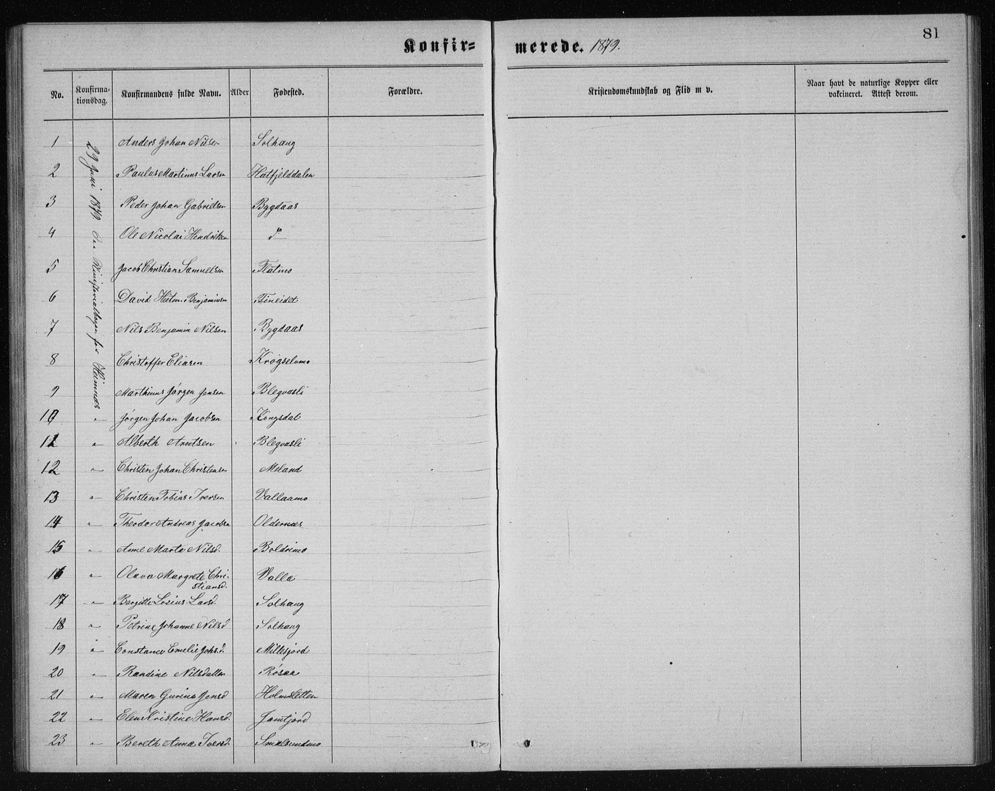 Ministerialprotokoller, klokkerbøker og fødselsregistre - Nordland, AV/SAT-A-1459/826/L0381: Parish register (copy) no. 826C01, 1877-1886, p. 81