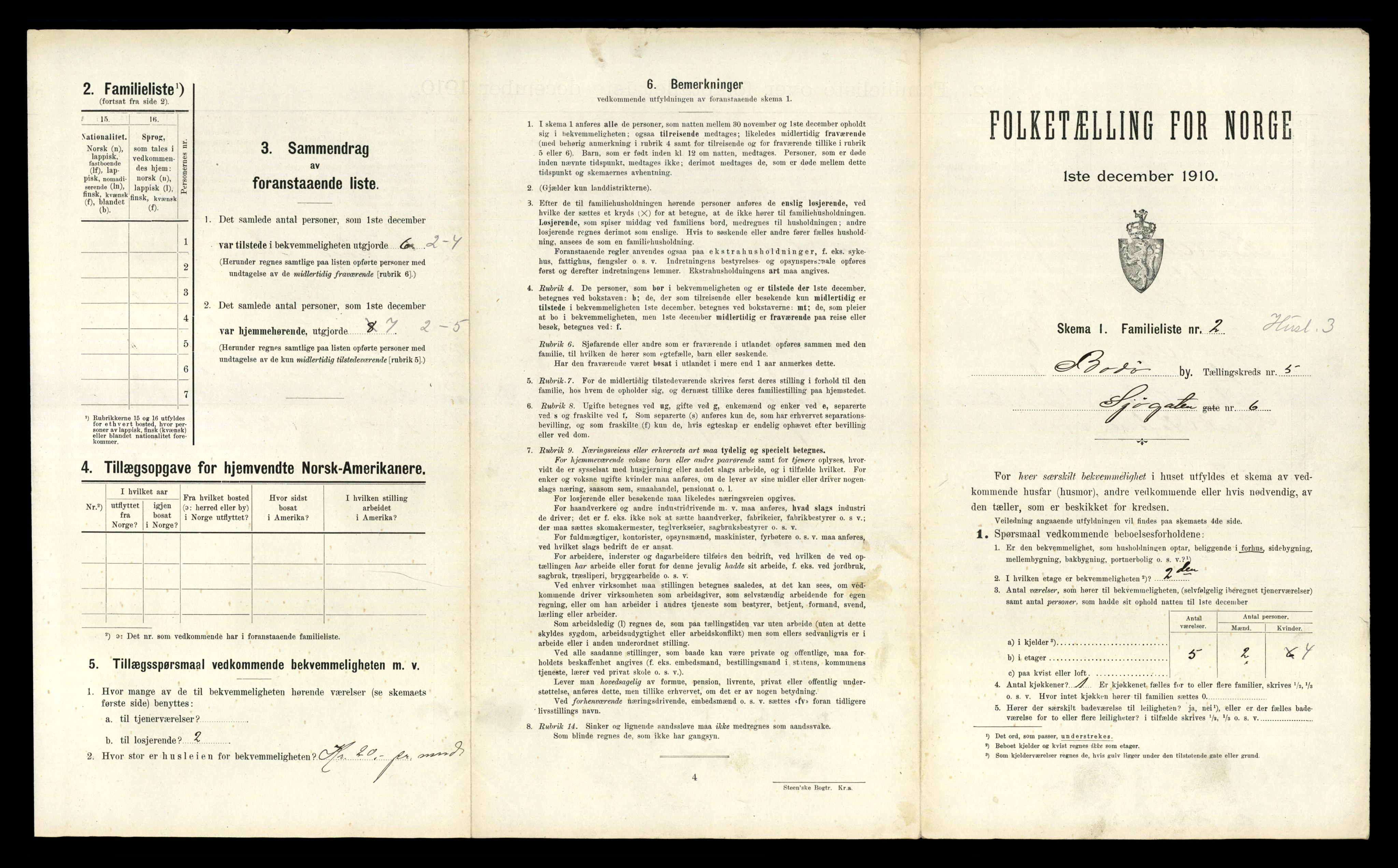 RA, 1910 census for Bodø, 1910, p. 1323