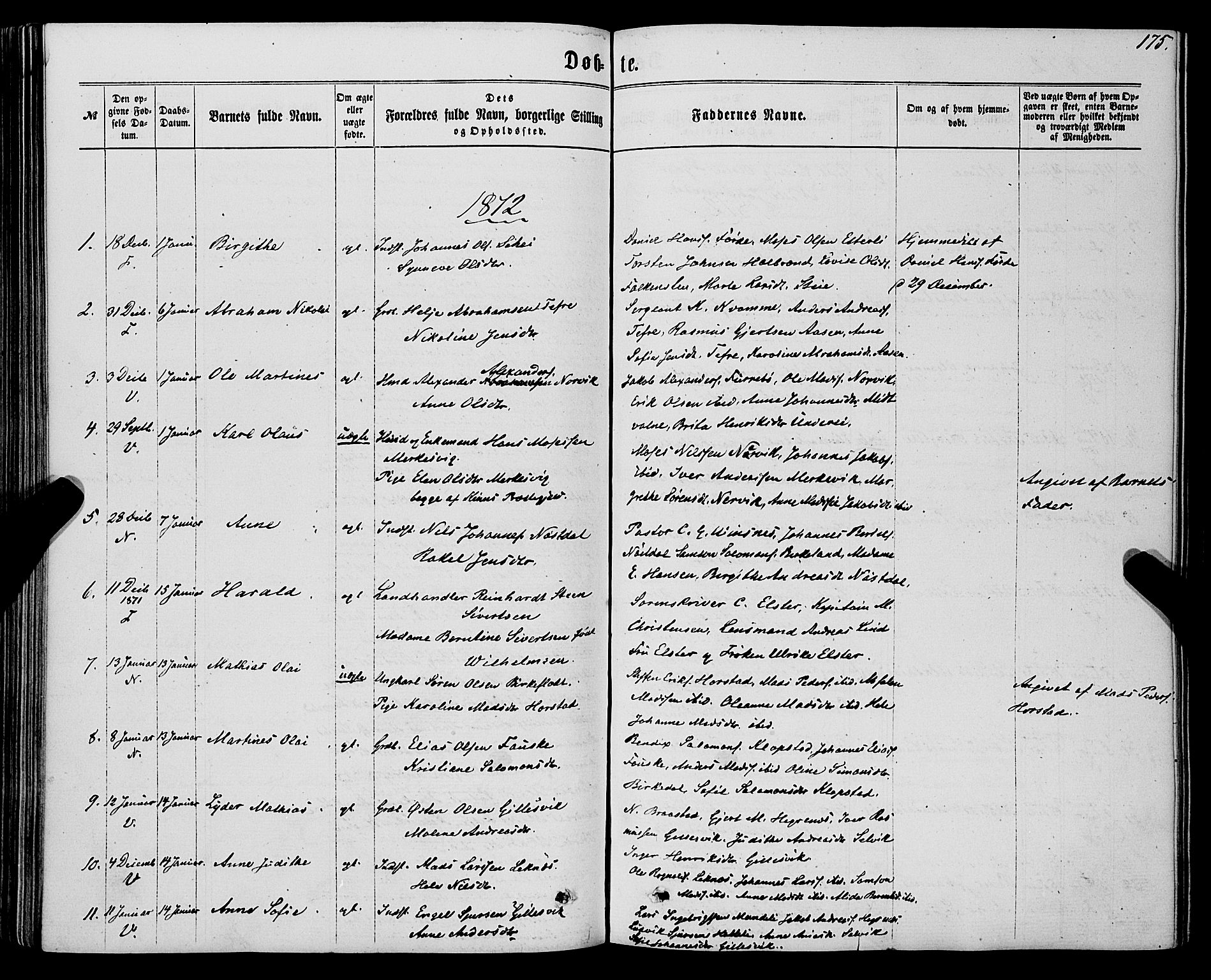 Førde sokneprestembete, SAB/A-79901/H/Haa/Haaa/L0009: Parish register (official) no. A 9, 1861-1877, p. 175