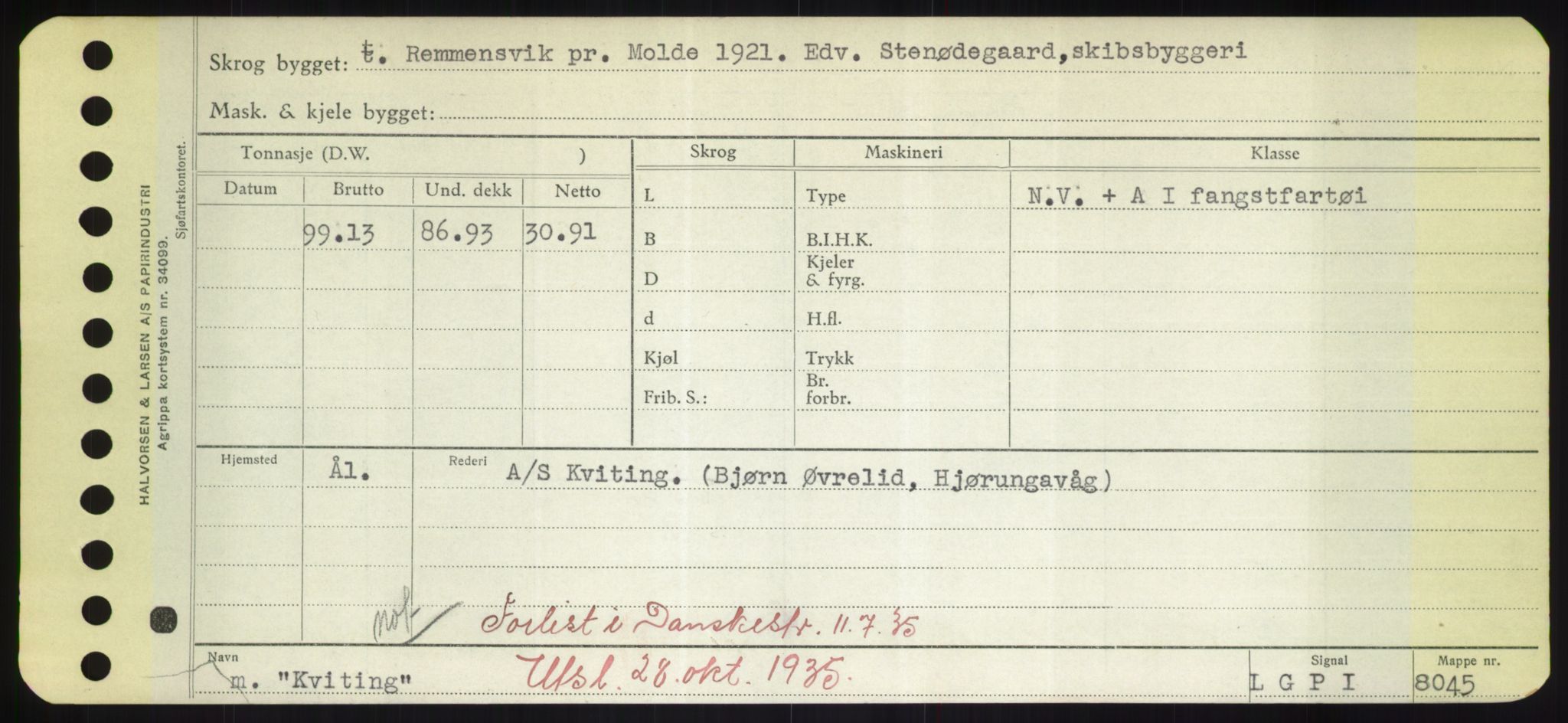 Sjøfartsdirektoratet med forløpere, Skipsmålingen, AV/RA-S-1627/H/Hd/L0021: Fartøy, Kor-Kår, p. 363