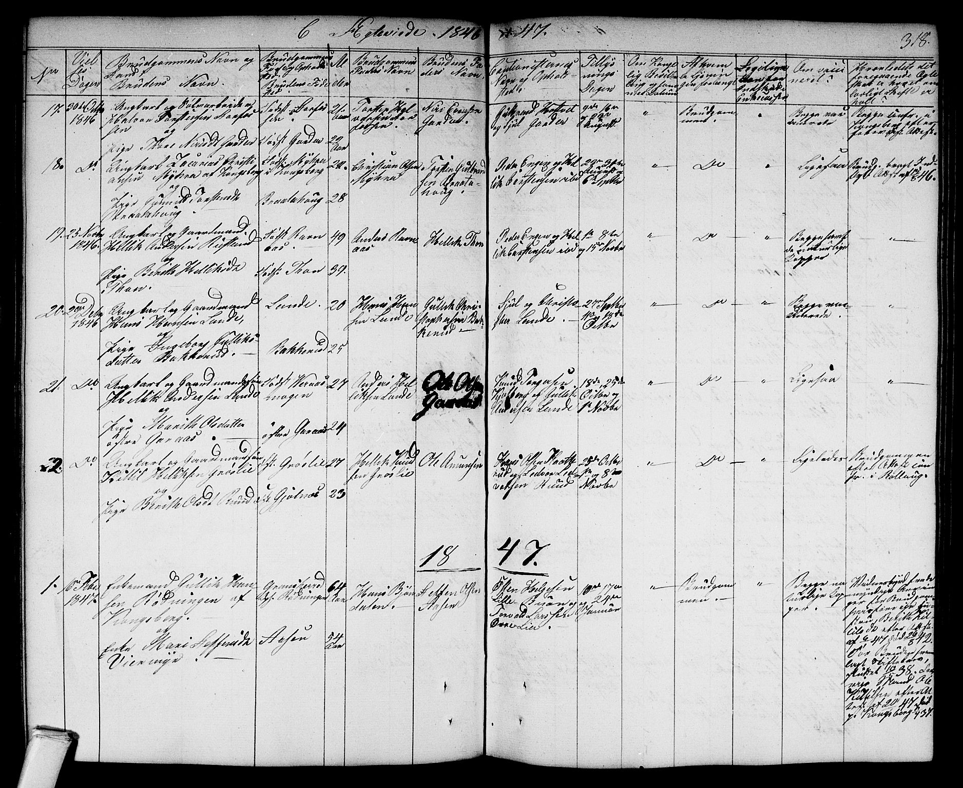 Flesberg kirkebøker, SAKO/A-18/G/Ga/L0002: Parish register (copy) no. I 2, 1834-1860, p. 318