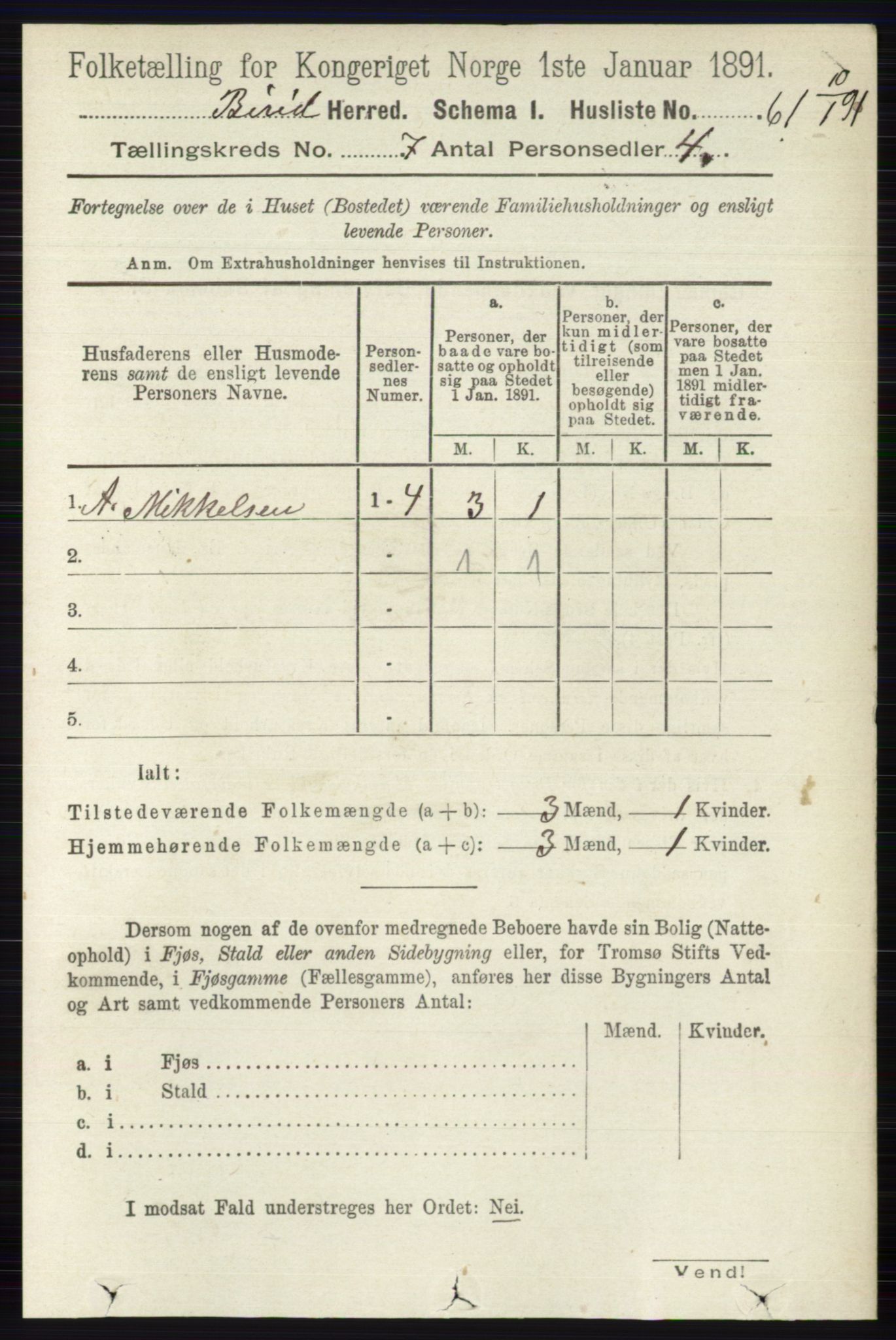 RA, 1891 census for 0525 Biri, 1891, p. 2443