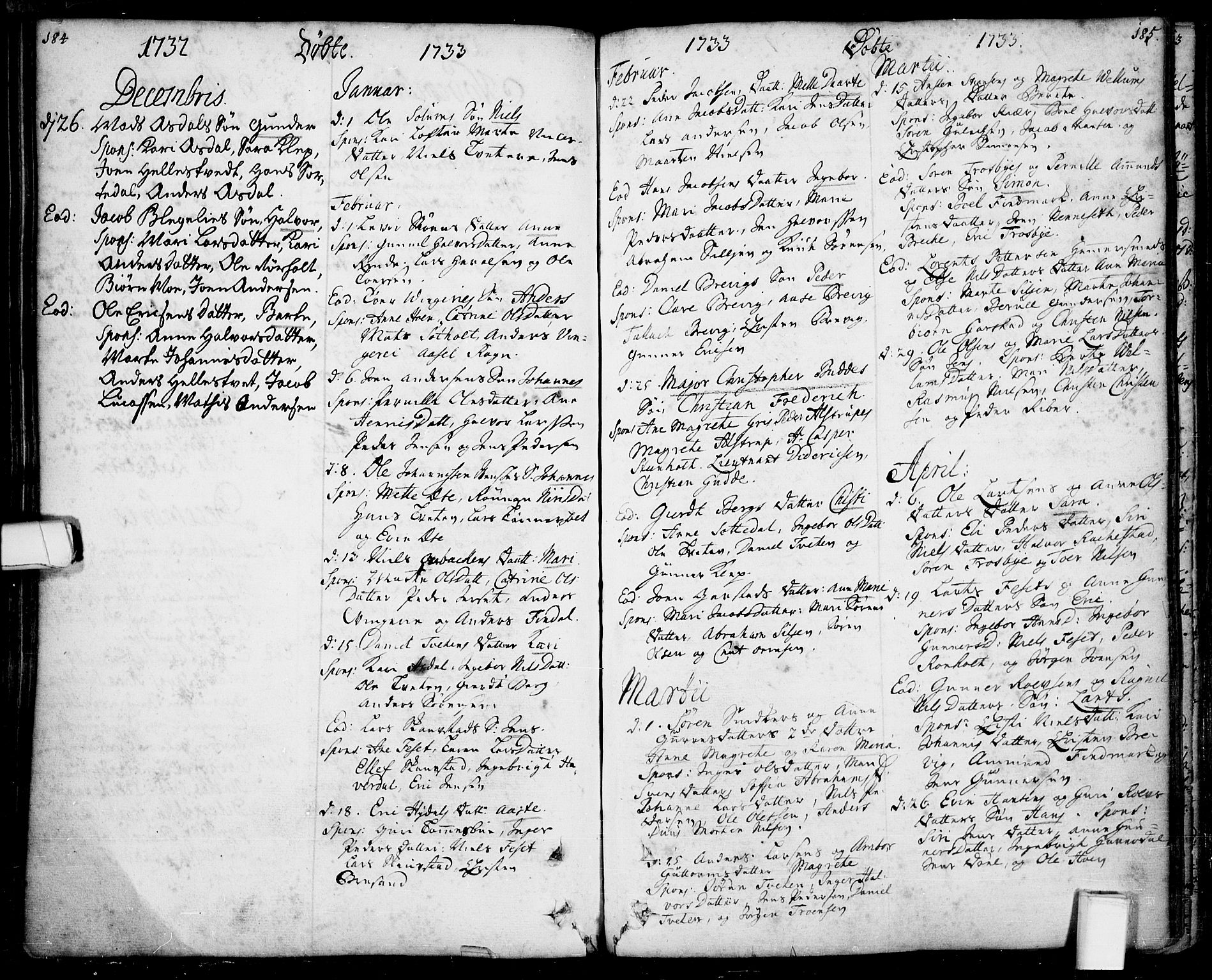 Bamble kirkebøker, AV/SAKO-A-253/F/Fa/L0001: Parish register (official) no. I 1, 1702-1774, p. 184-185