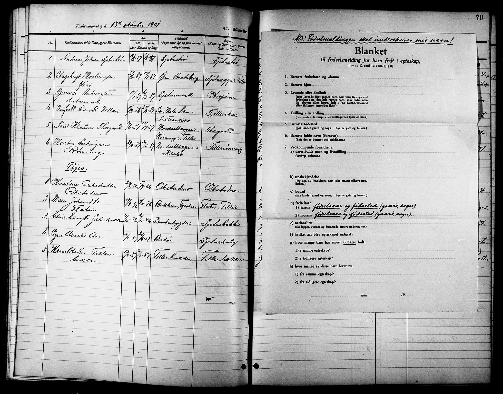 Ministerialprotokoller, klokkerbøker og fødselsregistre - Sør-Trøndelag, SAT/A-1456/621/L0460: Parish register (copy) no. 621C03, 1896-1914, p. 79