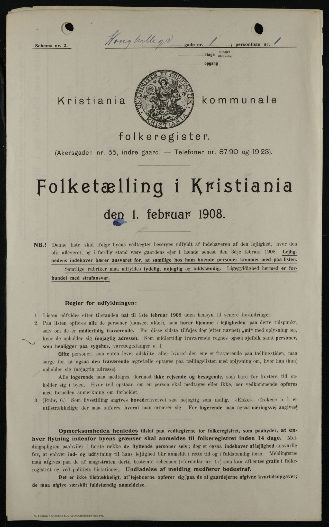 OBA, Municipal Census 1908 for Kristiania, 1908, p. 47127