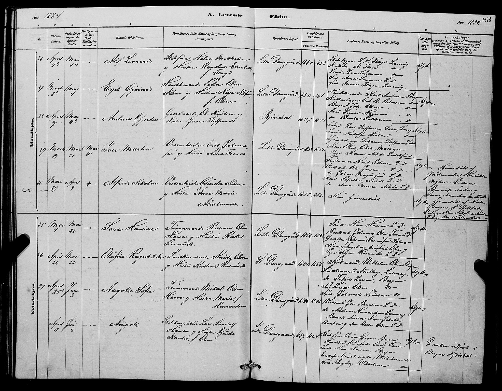 Laksevåg Sokneprestembete, AV/SAB-A-76501/H/Ha/Hab/Haba/L0002: Parish register (copy) no. A 2, 1877-1887, p. 83