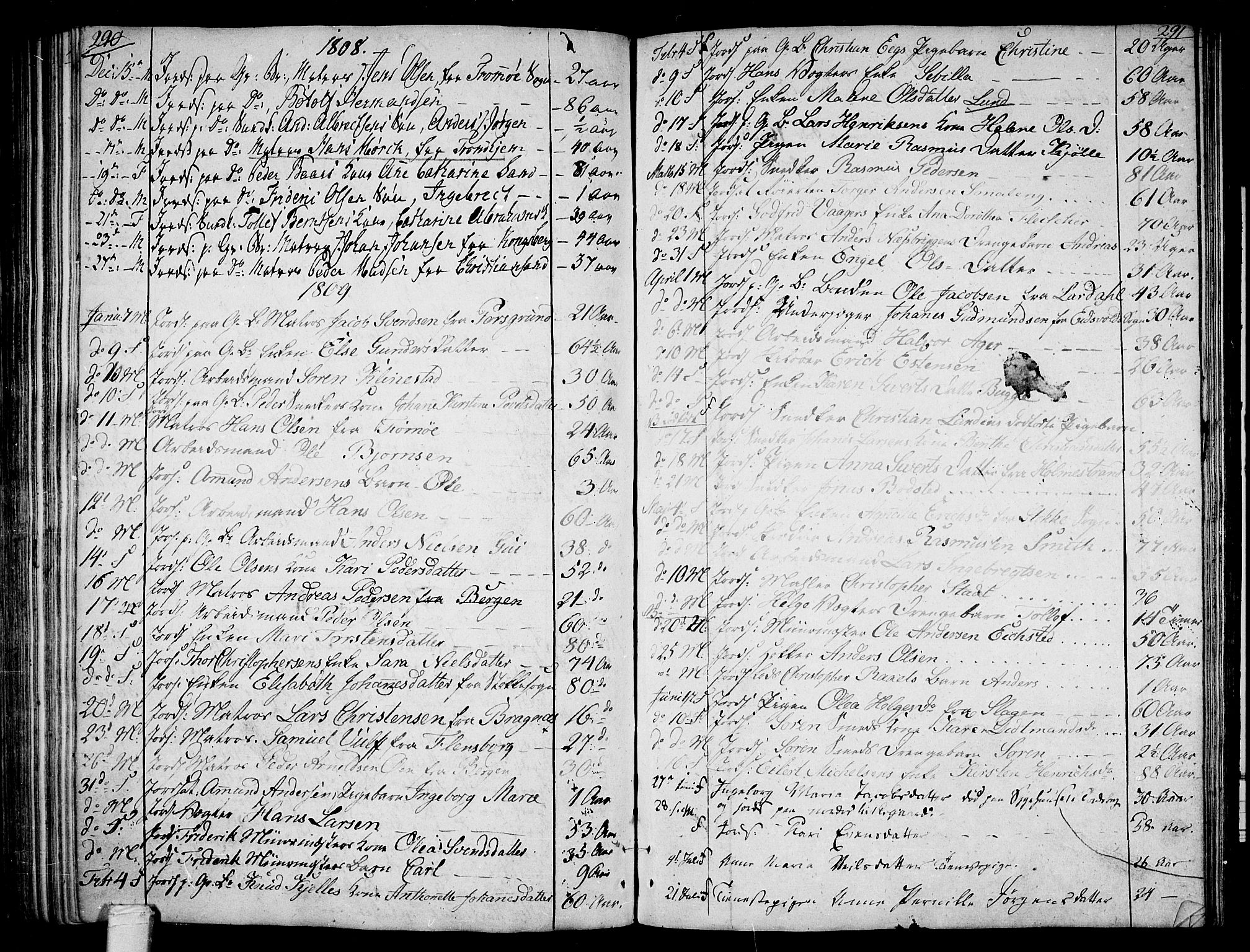 Tønsberg kirkebøker, AV/SAKO-A-330/F/Fb/L0002: Parish register (official) no. II 2, 1797-1809, p. 290-291