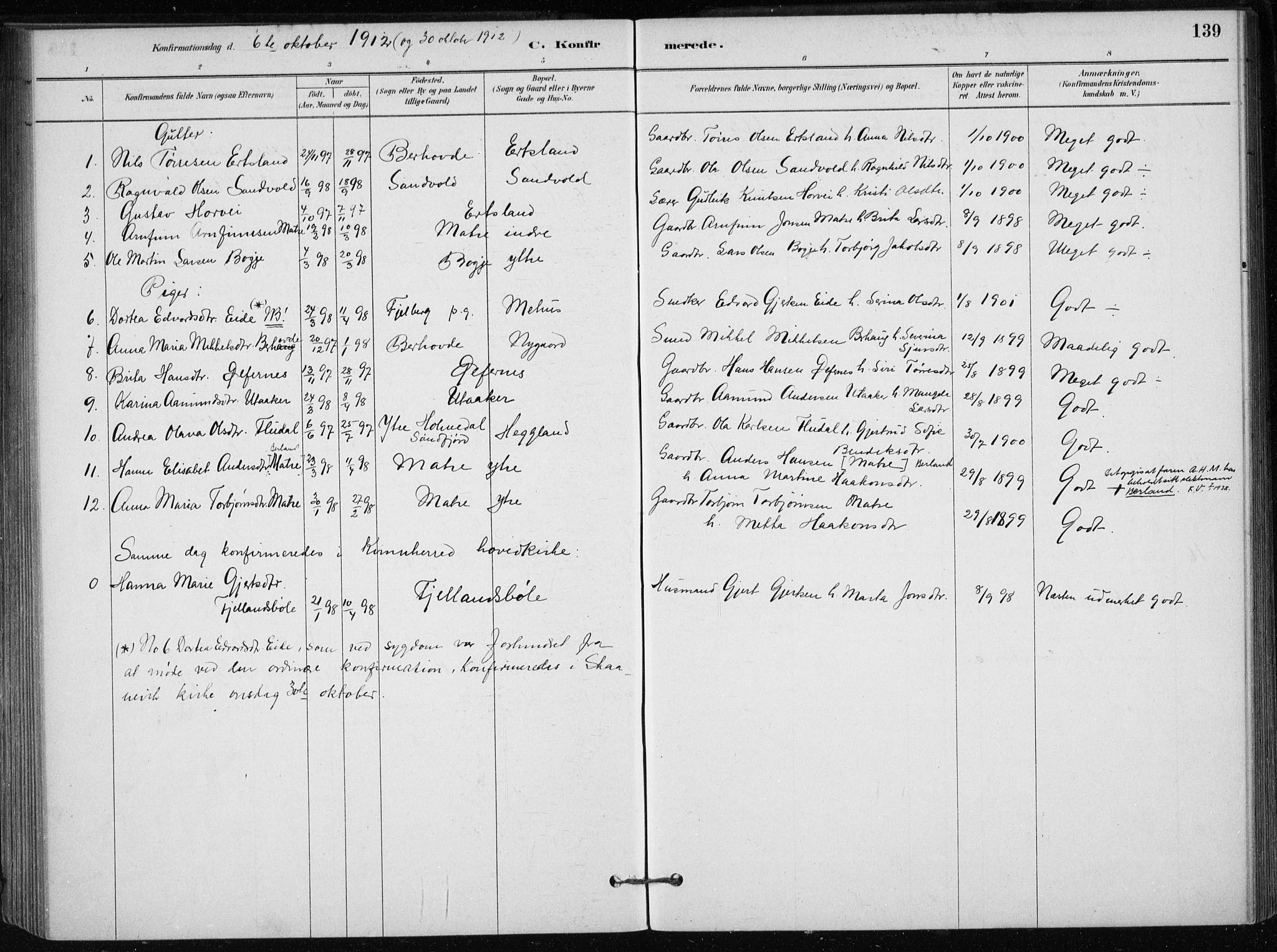Skånevik sokneprestembete, AV/SAB-A-77801/H/Haa: Parish register (official) no. C  1, 1879-1917, p. 139