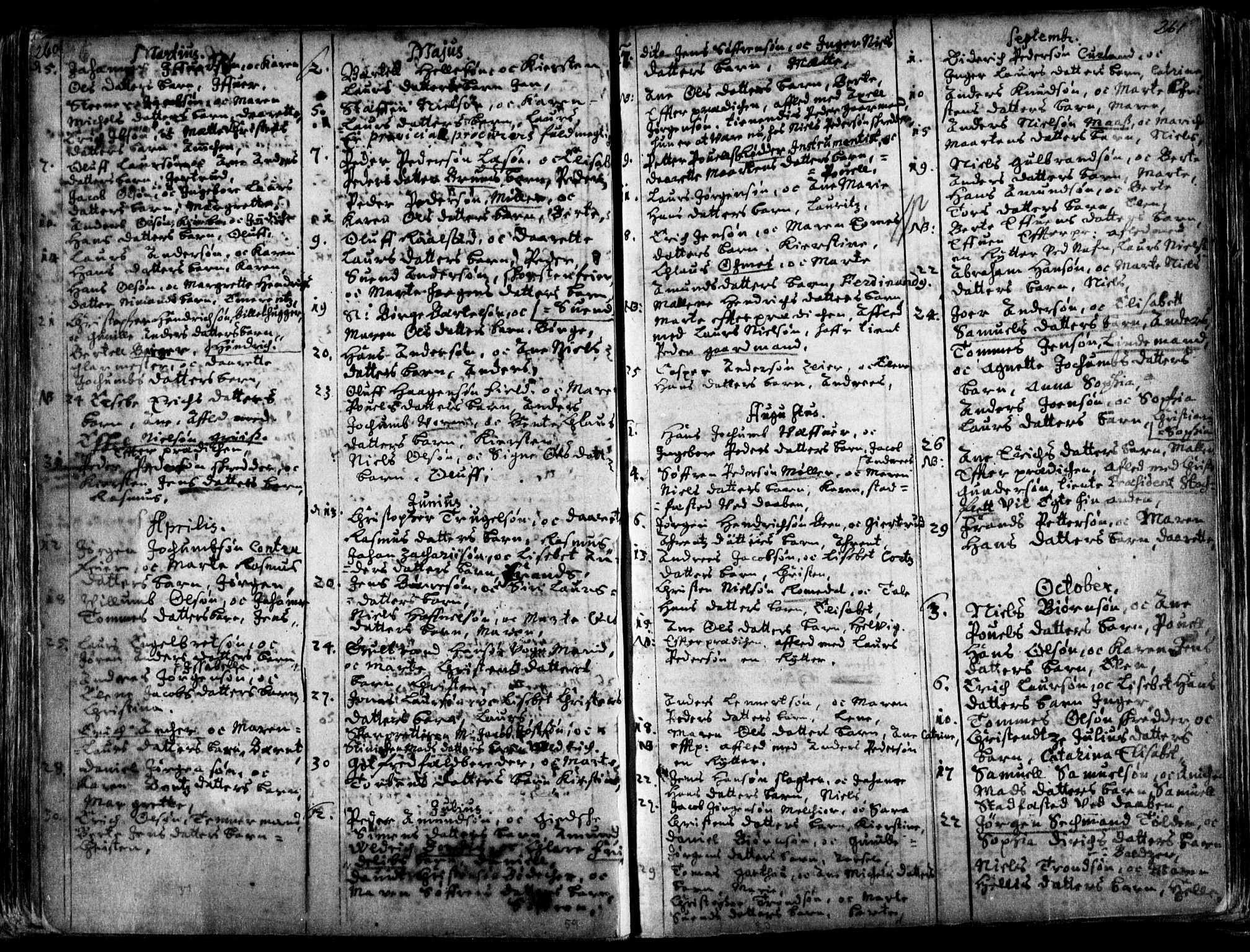 Oslo domkirke Kirkebøker, SAO/A-10752/F/Fa/L0001: Parish register (official) no. 1, 1648-1704, p. 260-261