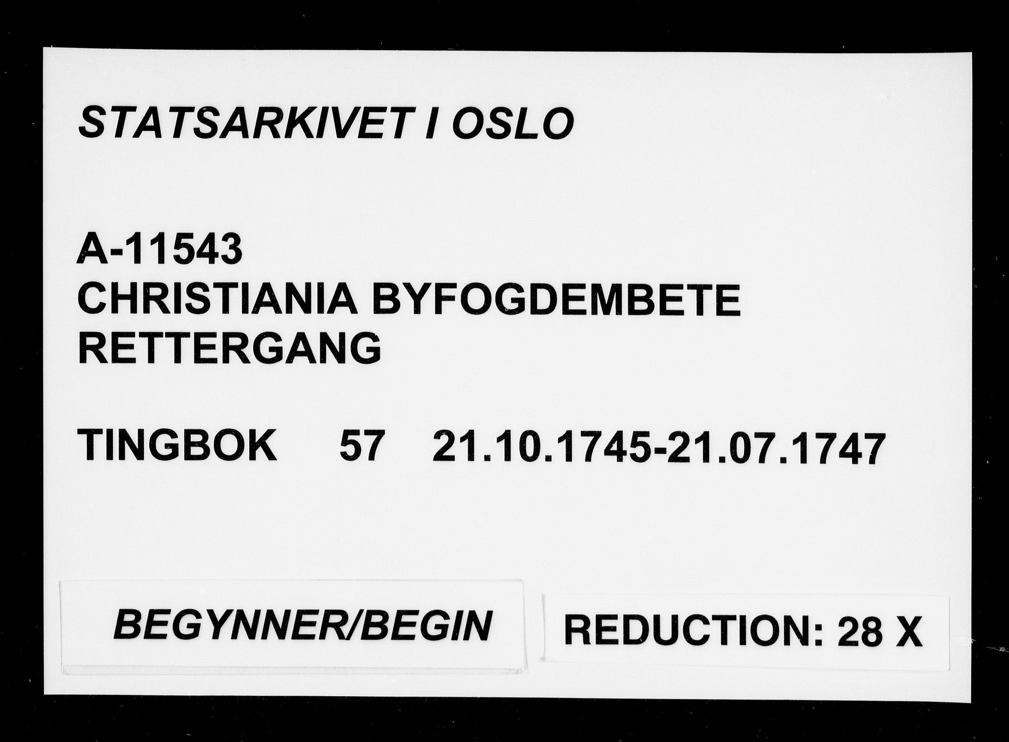 Christiania byfogd, SAO/A-11543/F/Fb/L0057: Tingbok, 1745-1747