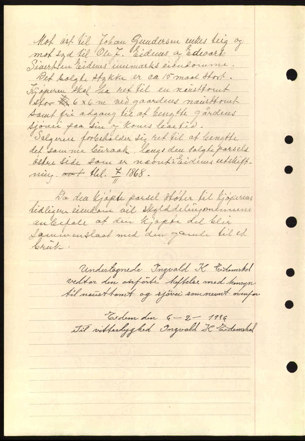 Romsdal sorenskriveri, AV/SAT-A-4149/1/2/2C: Mortgage book no. A1, 1936-1936, Diary no: : 966/1936