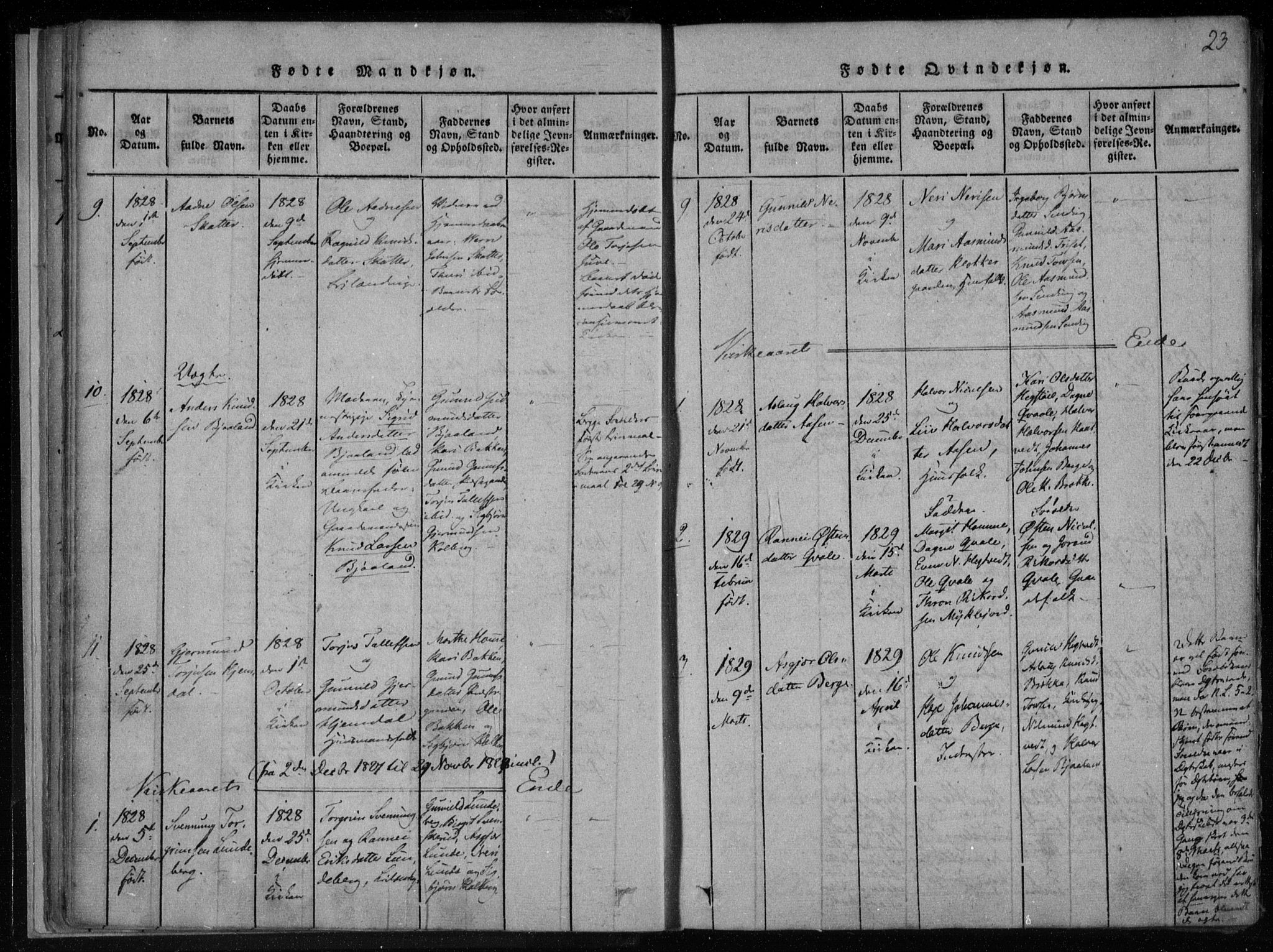 Lårdal kirkebøker, SAKO/A-284/F/Fa/L0005: Parish register (official) no. I 5, 1815-1860, p. 23