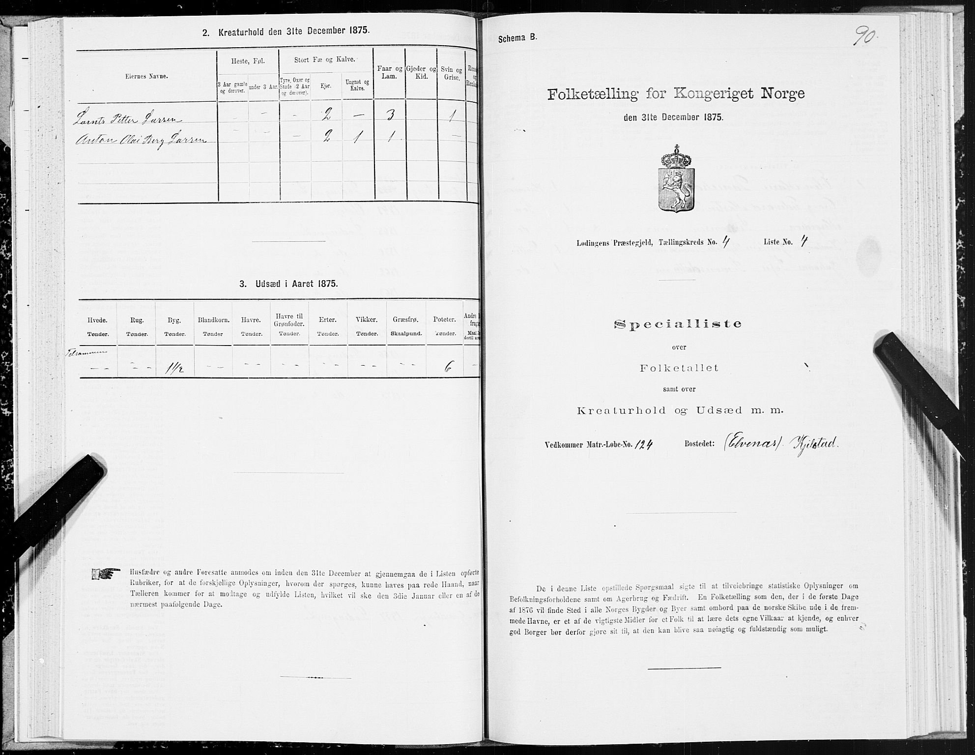 SAT, 1875 census for 1851P Lødingen, 1875, p. 2090