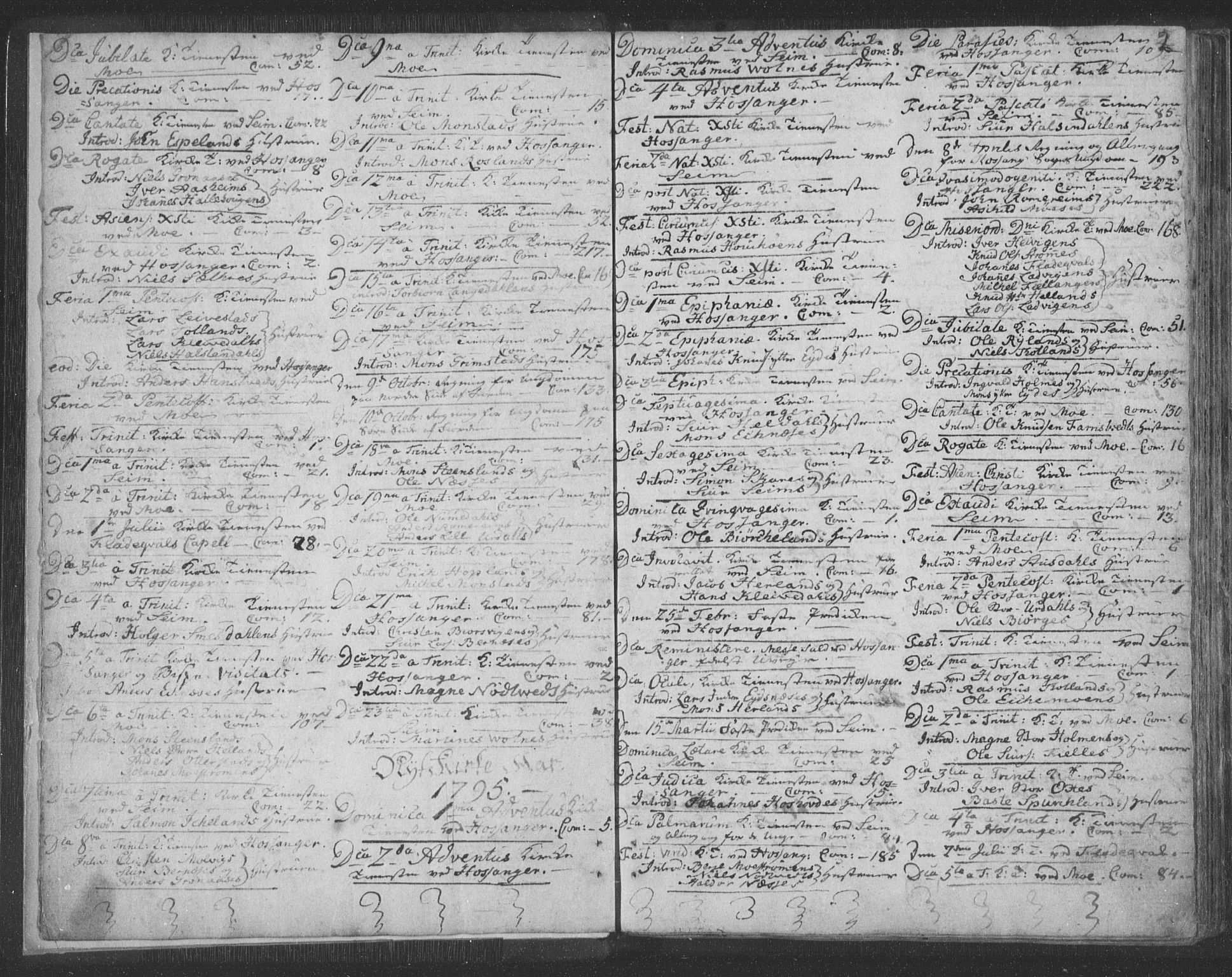 Hosanger sokneprestembete, AV/SAB-A-75801/H/Haa: Parish register (official) no. A 3, 1793-1811, p. 1b-2a