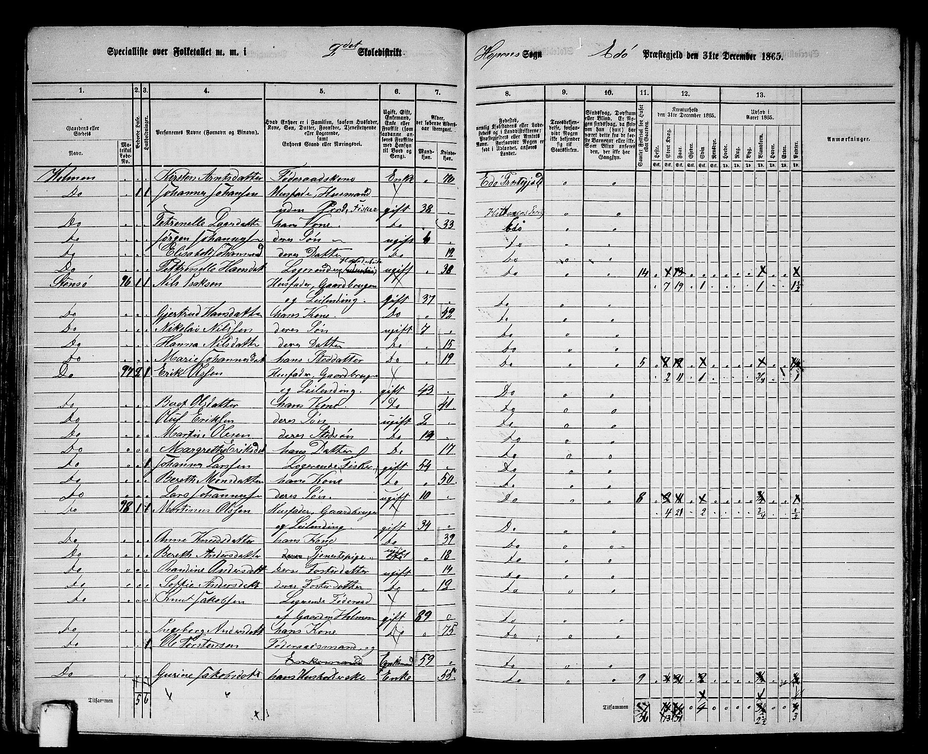 RA, 1865 census for Edøy, 1865, p. 84