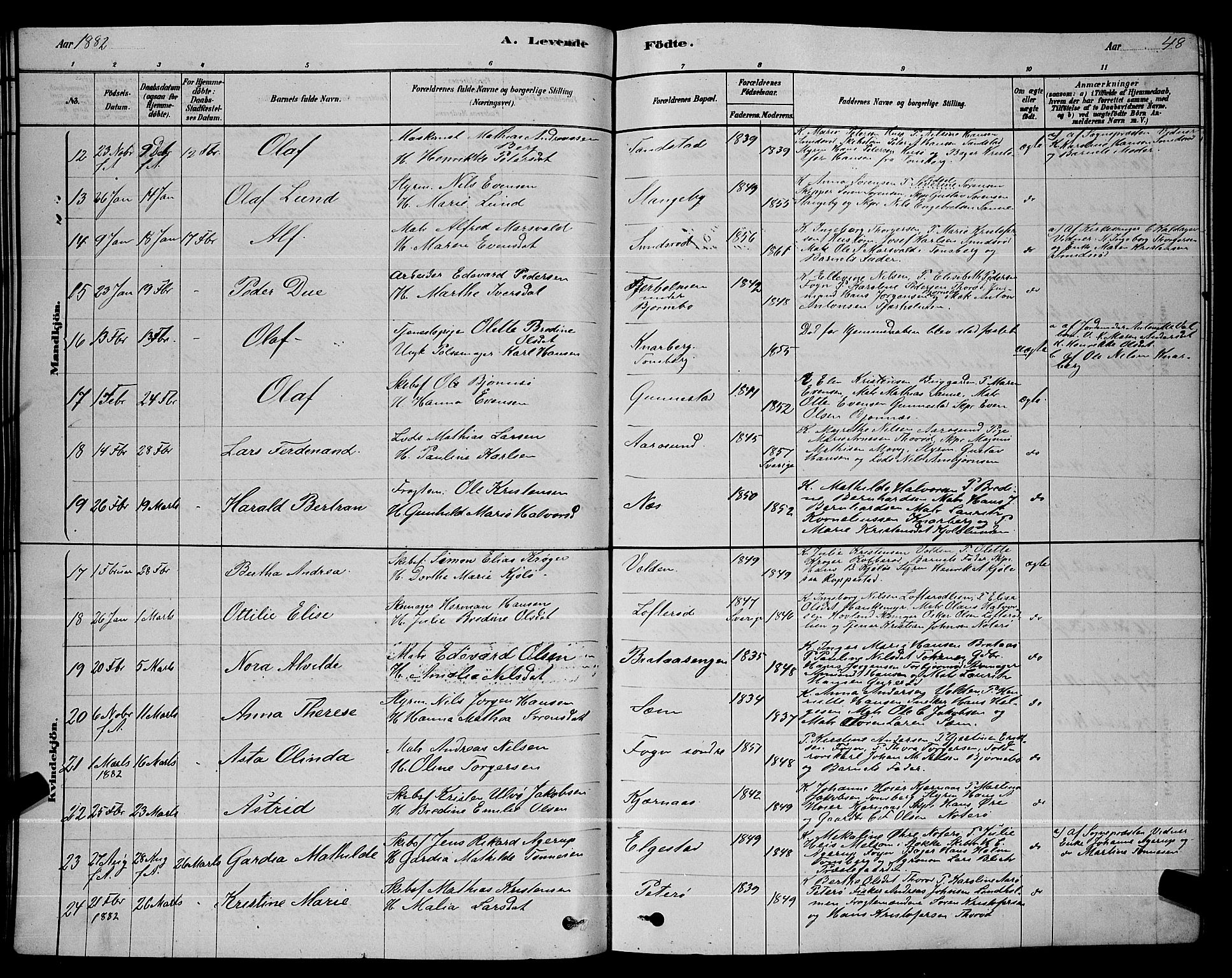 Nøtterøy kirkebøker, AV/SAKO-A-354/G/Ga/L0003: Parish register (copy) no. I 3, 1878-1893, p. 48