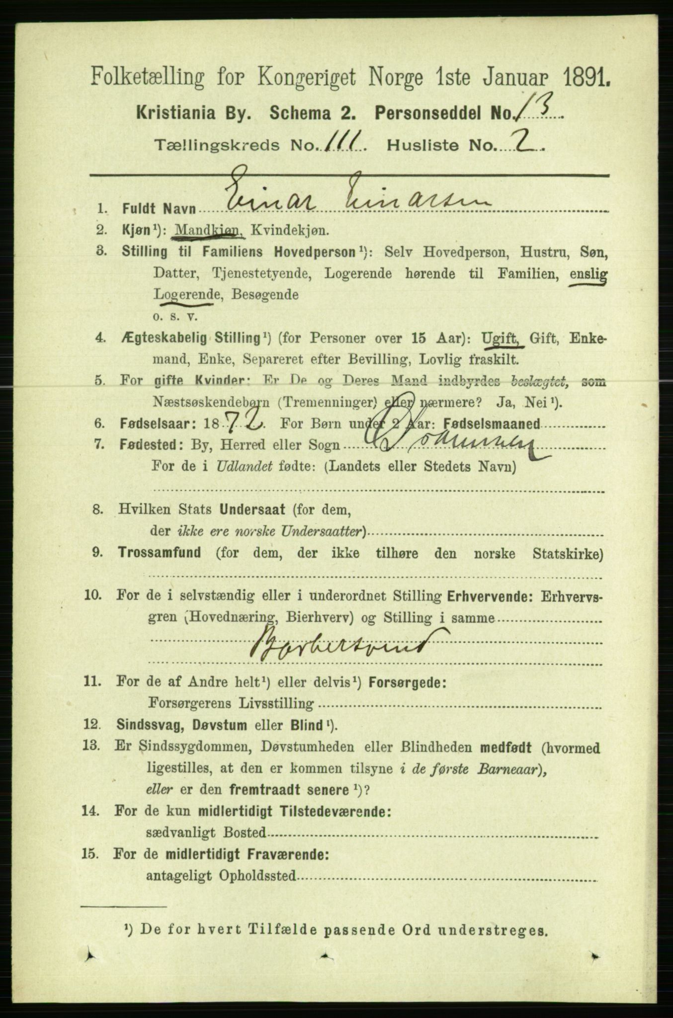 RA, 1891 census for 0301 Kristiania, 1891, p. 57937