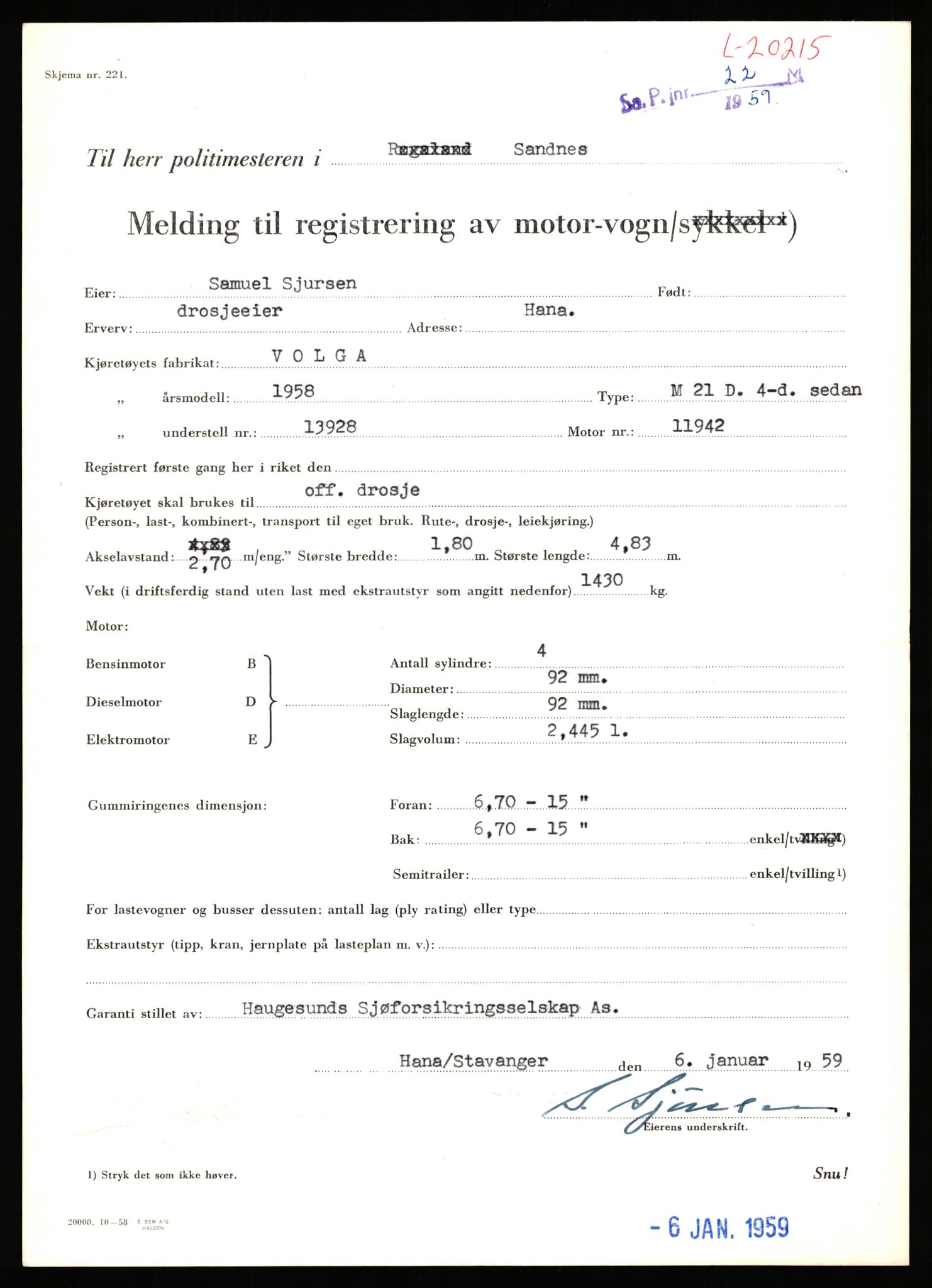 Stavanger trafikkstasjon, AV/SAST-A-101942/0/F/L0036: L-20000 - L-20499, 1930-1971, p. 897