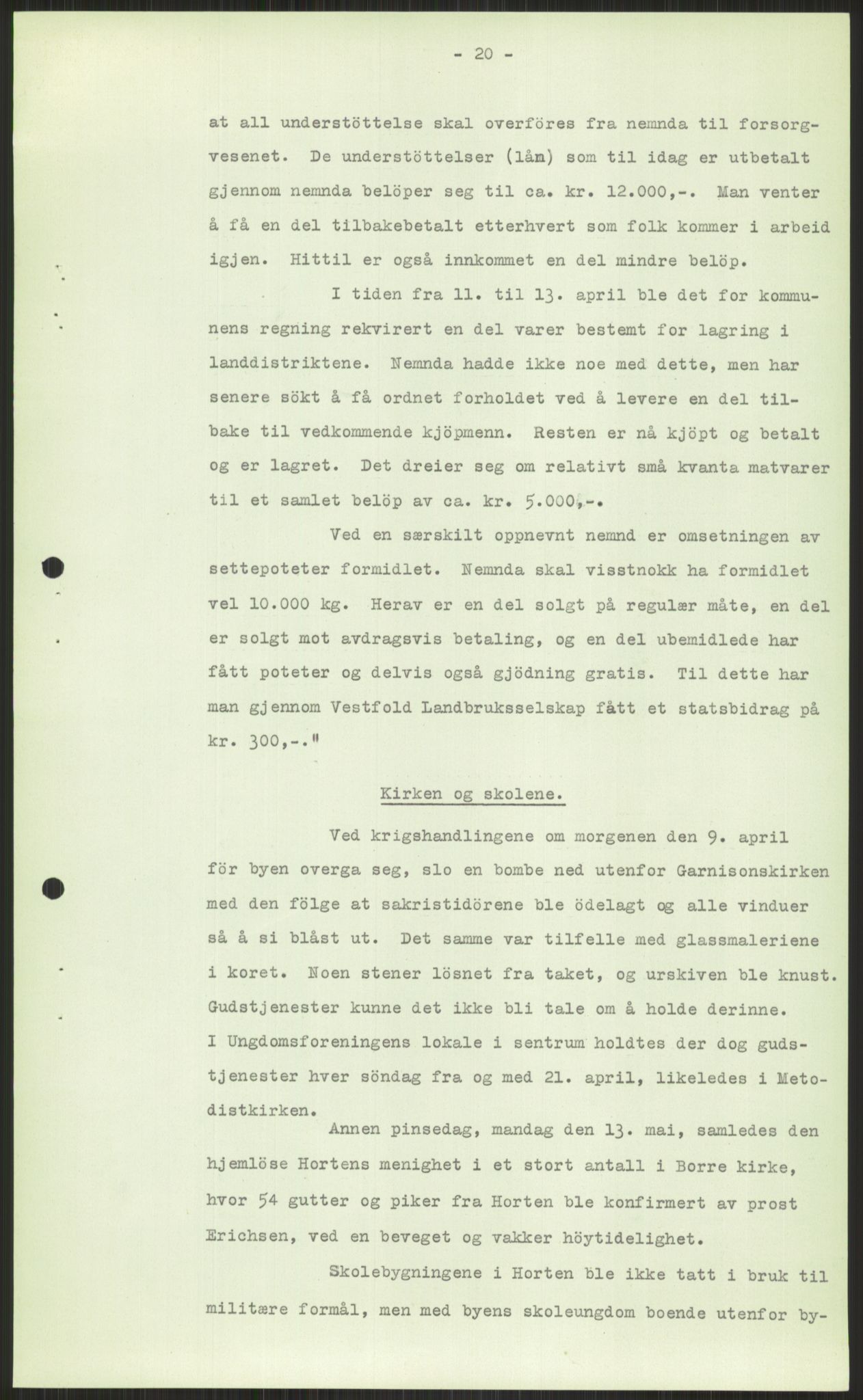 Forsvaret, Forsvarets krigshistoriske avdeling, AV/RA-RAFA-2017/Y/Ya/L0014: II-C-11-31 - Fylkesmenn.  Rapporter om krigsbegivenhetene 1940., 1940, p. 565