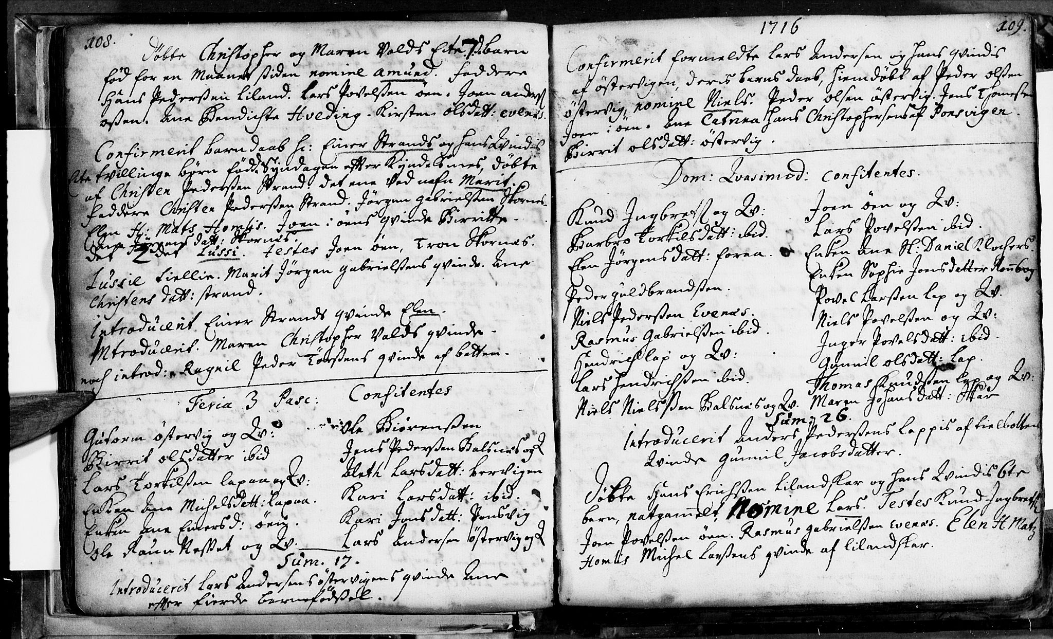 Ministerialprotokoller, klokkerbøker og fødselsregistre - Nordland, SAT/A-1459/863/L0890: Parish register (official) no. 863A02, 1714-1732, p. 108-109