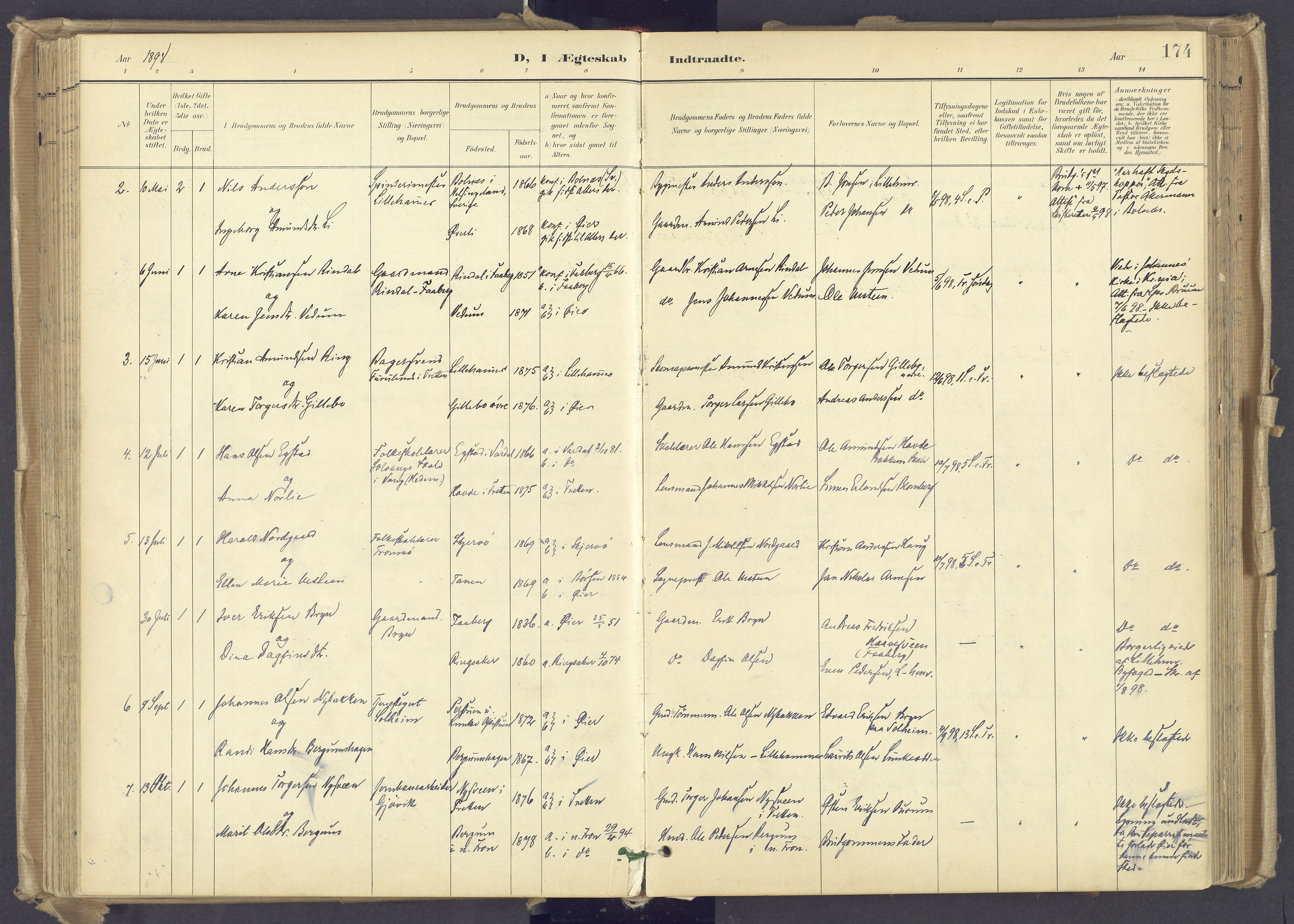 Øyer prestekontor, AV/SAH-PREST-084/H/Ha/Haa/L0012: Parish register (official) no. 12, 1897-1920, p. 174