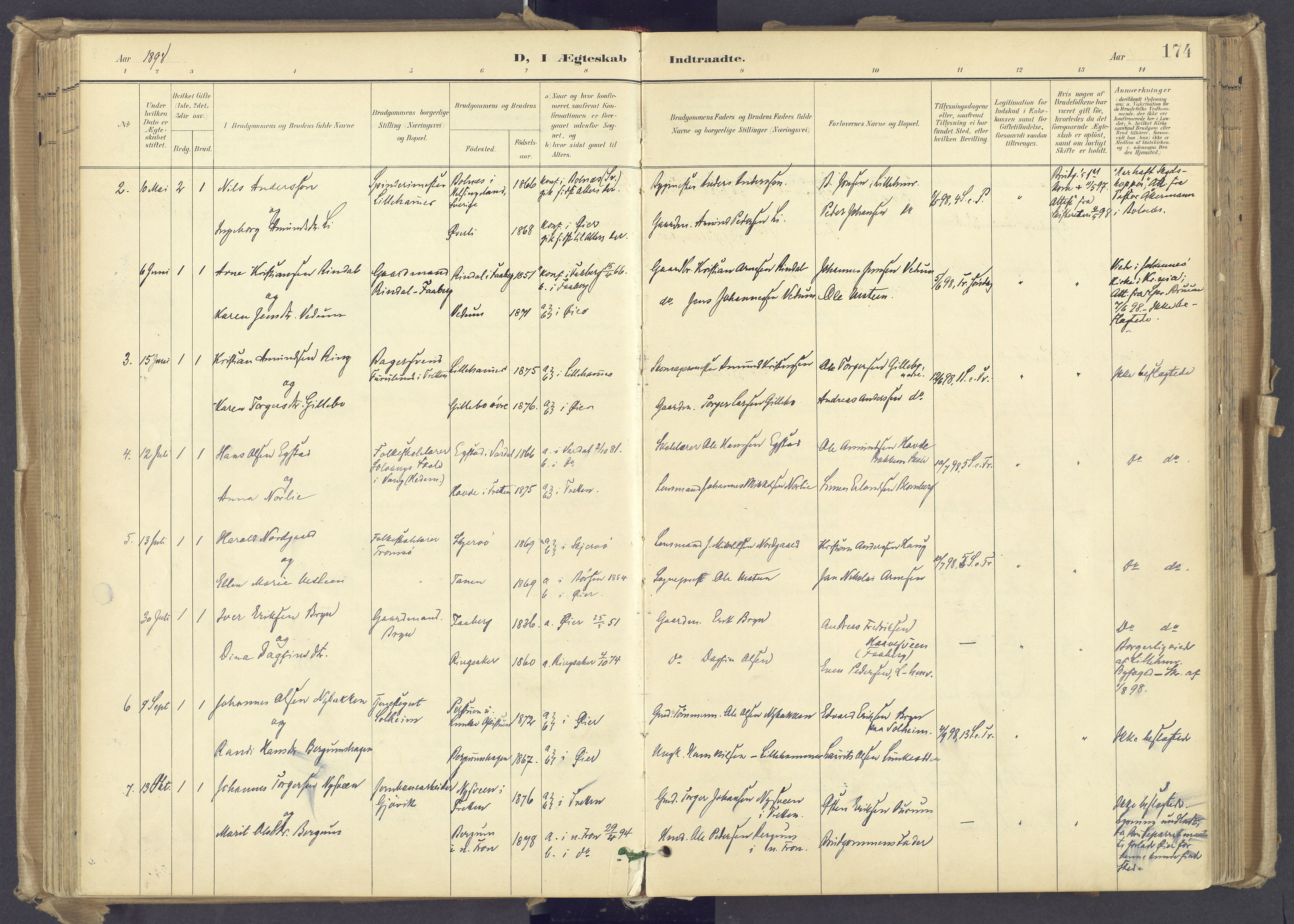 Øyer prestekontor, SAH/PREST-084/H/Ha/Haa/L0012: Parish register (official) no. 12, 1897-1920, p. 174