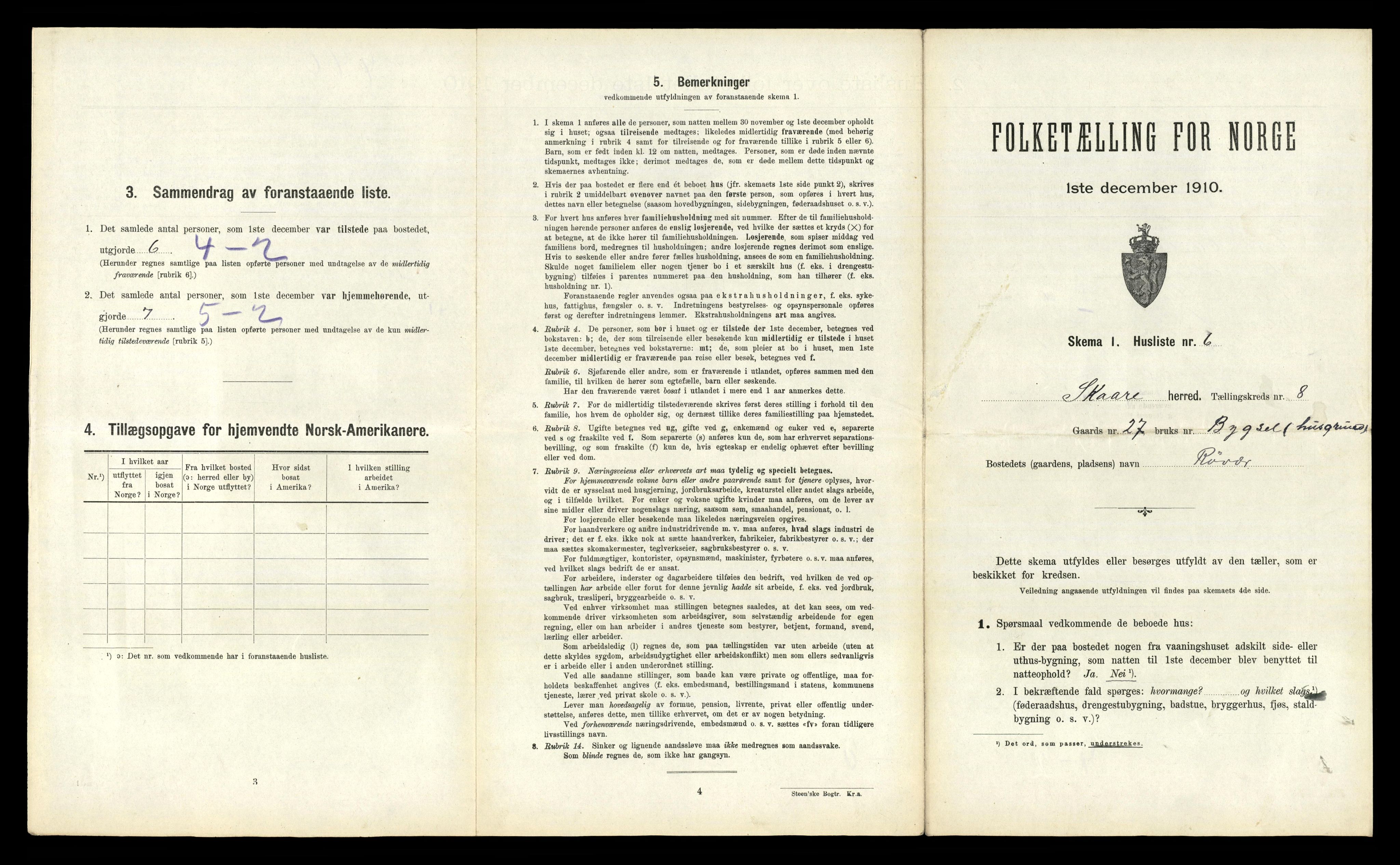 RA, 1910 census for Skåre, 1910, p. 642