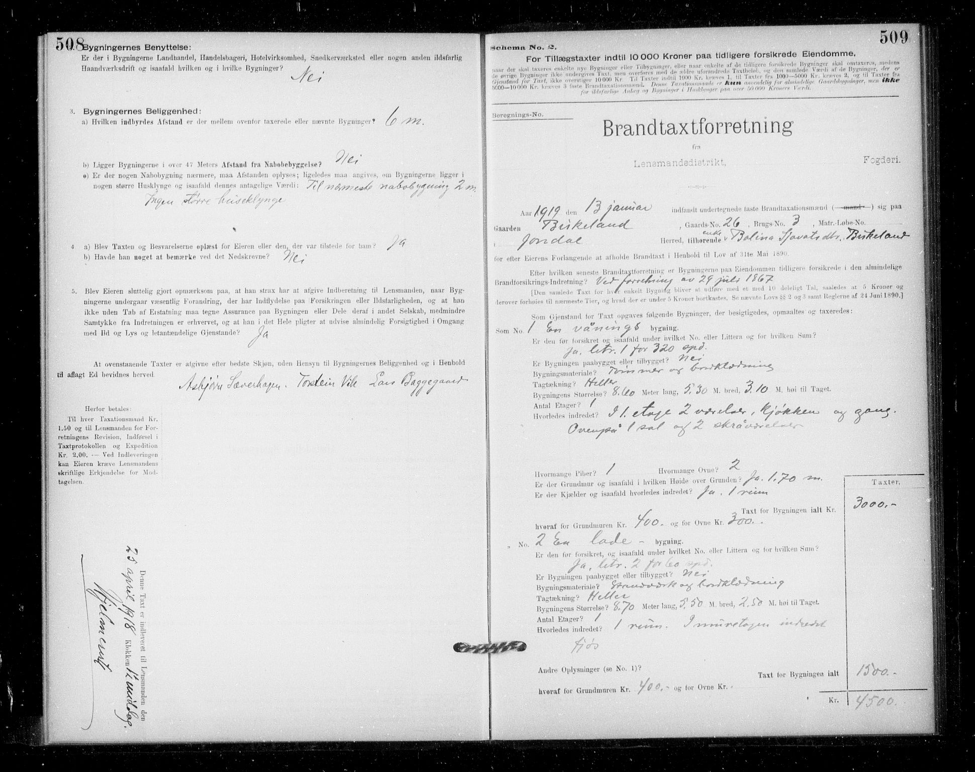 Lensmannen i Jondal, SAB/A-33101/0012/L0005: Branntakstprotokoll, skjematakst, 1894-1951, p. 508-509