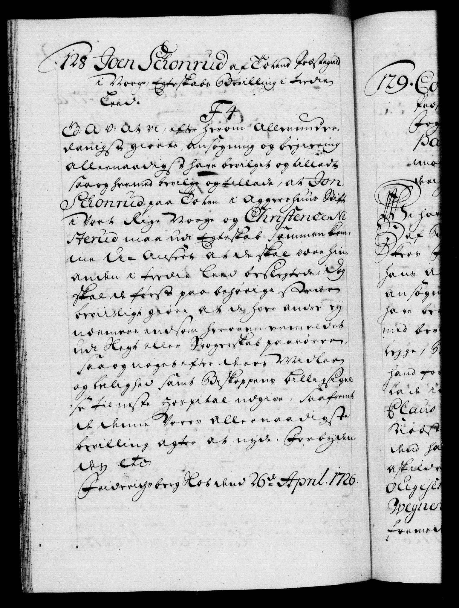 Danske Kanselli 1572-1799, AV/RA-EA-3023/F/Fc/Fca/Fcaa/L0025: Norske registre, 1726-1728, p. 89b