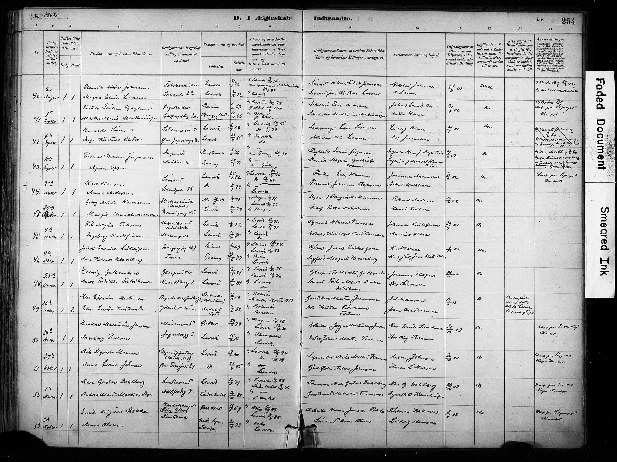 Larvik kirkebøker, SAKO/A-352/F/Fa/L0008: Parish register (official) no. I 8, 1884-1902, p. 254