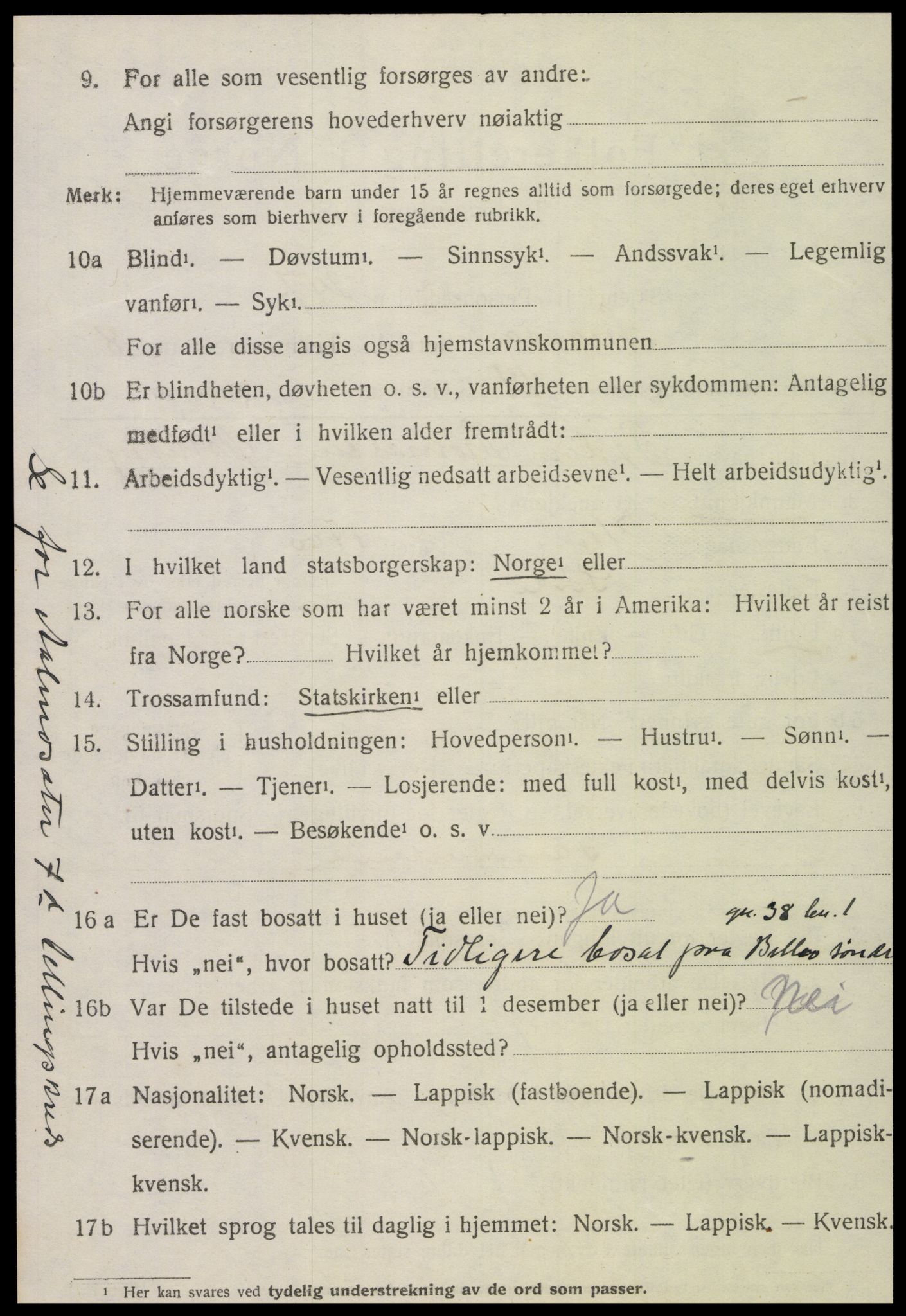 SAT, 1920 census for Snåsa, 1920, p. 3667