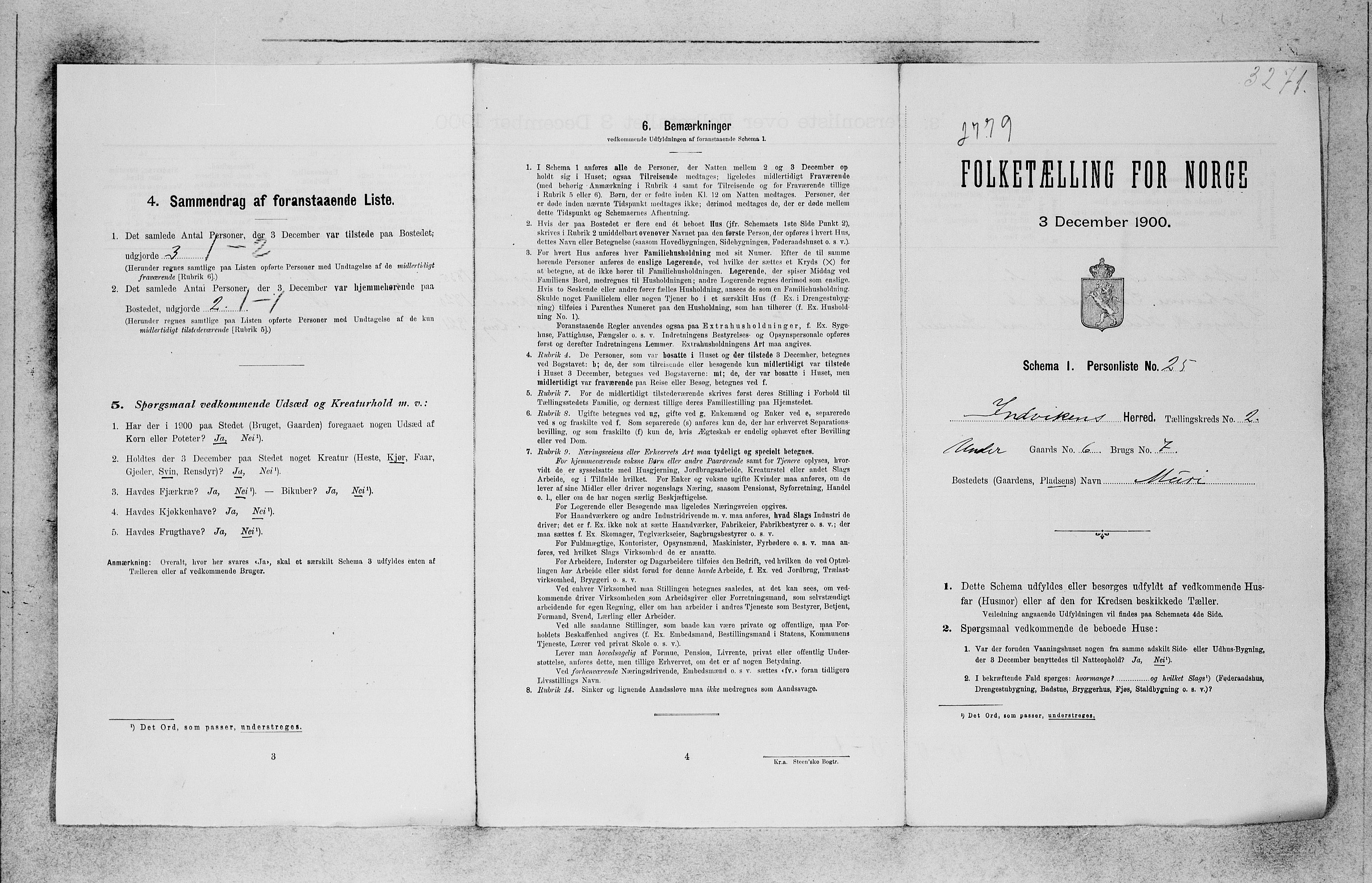 SAB, 1900 census for Innvik, 1900, p. 32