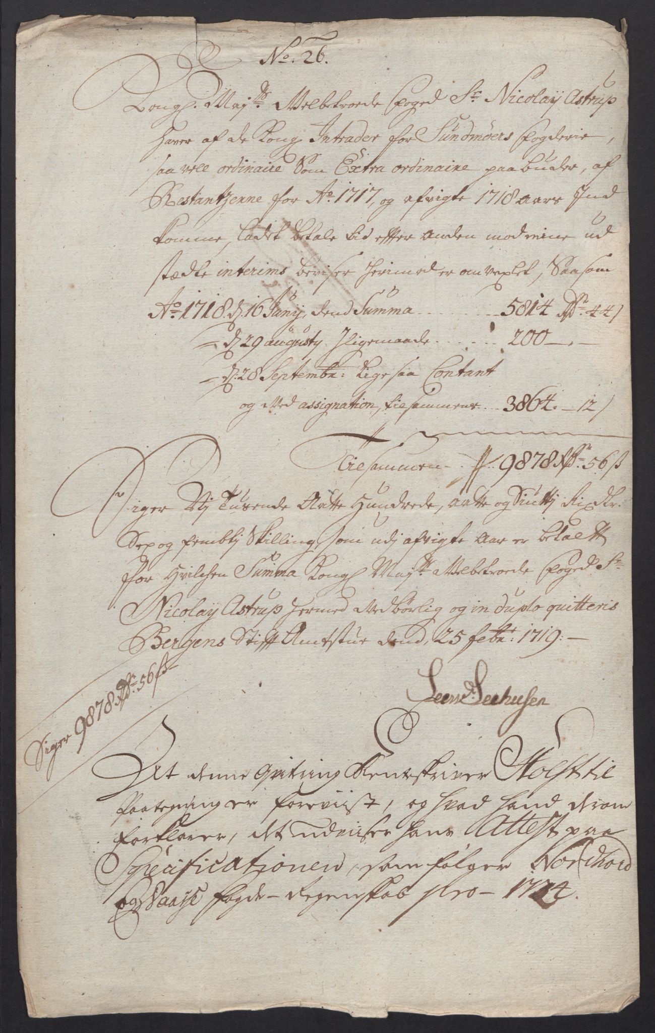 Rentekammeret inntil 1814, Reviderte regnskaper, Fogderegnskap, AV/RA-EA-4092/R54/L3570: Fogderegnskap Sunnmøre, 1718, p. 185