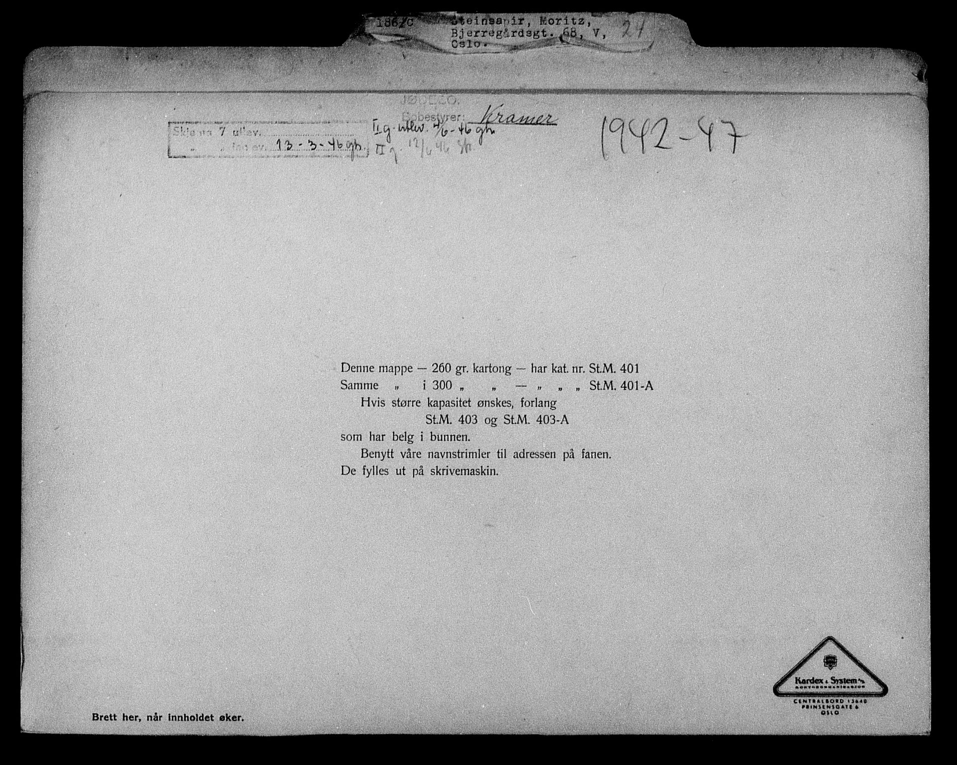 Justisdepartementet, Tilbakeføringskontoret for inndratte formuer, RA/S-1564/H/Hc/Hcc/L0983: --, 1945-1947, p. 109