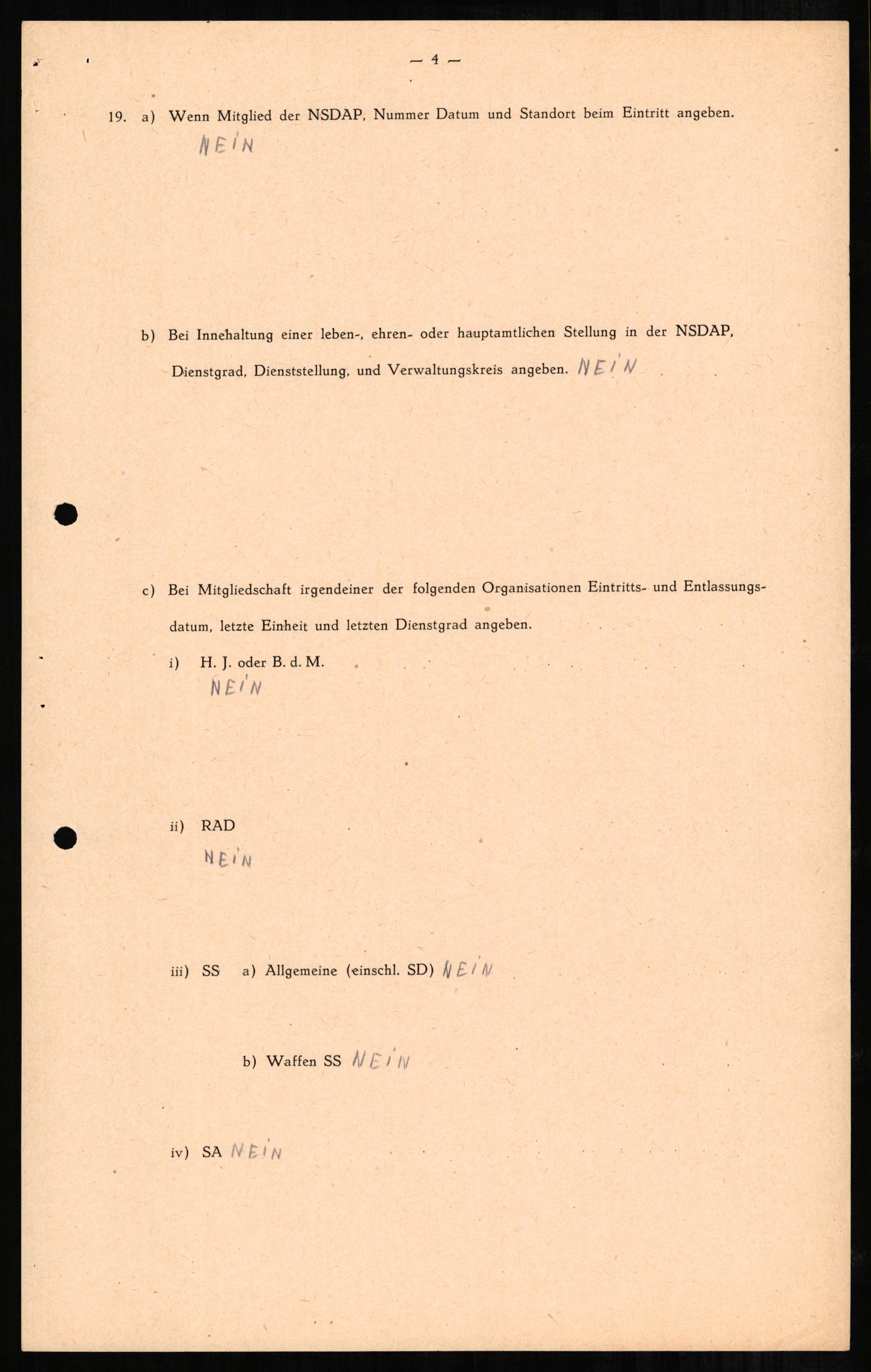 Forsvaret, Forsvarets overkommando II, AV/RA-RAFA-3915/D/Db/L0001: CI Questionaires. Tyske okkupasjonsstyrker i Norge. Tyskere., 1945-1946, p. 91