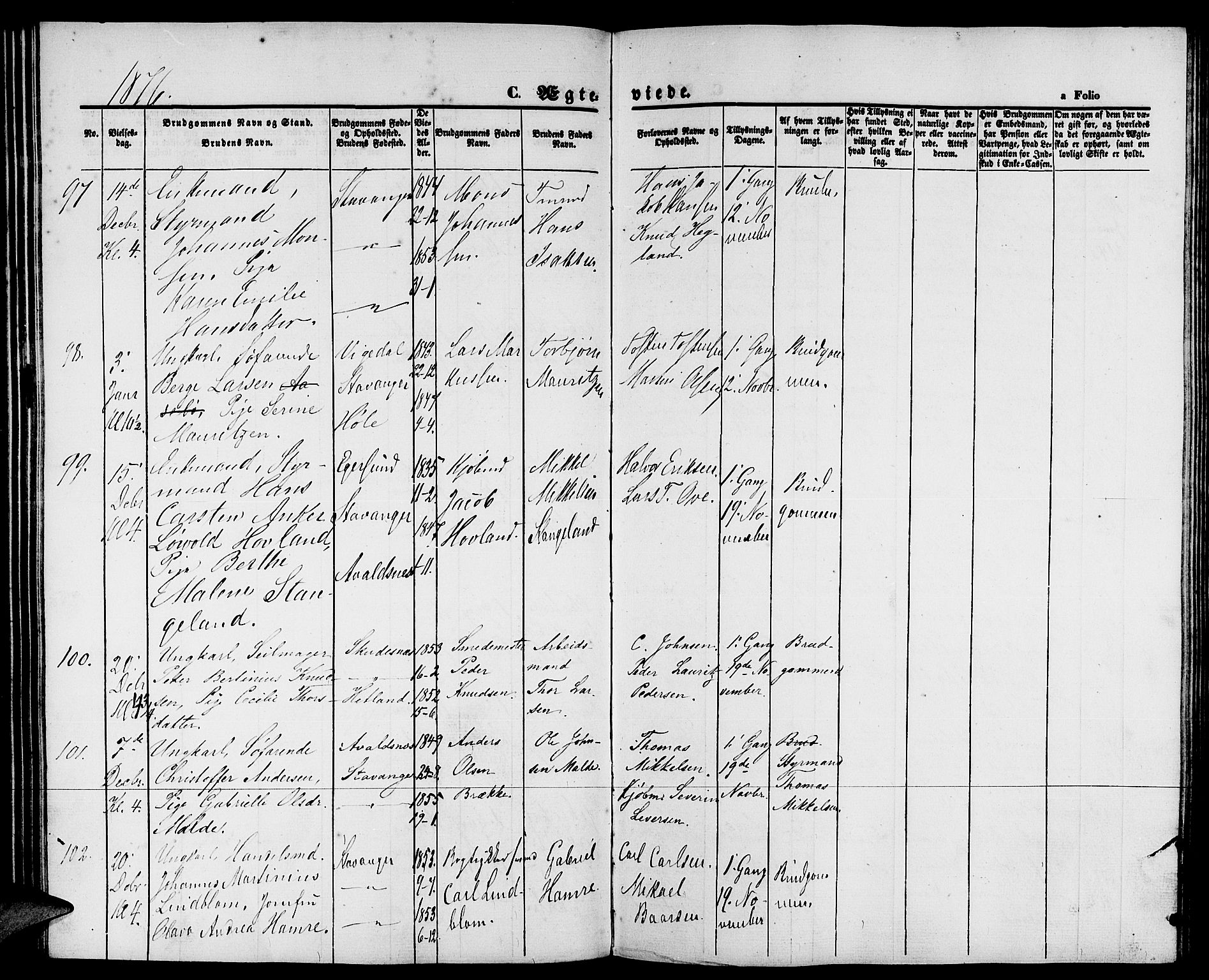 St. Petri sokneprestkontor, AV/SAST-A-101813/001/30/30BB/L0003: Parish register (copy) no. B 3, 1873-1885