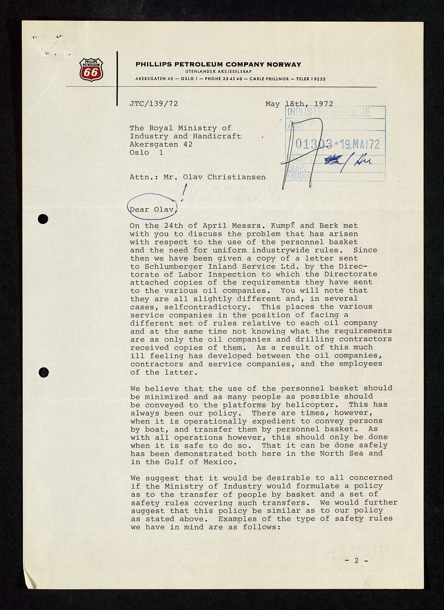 Industridepartementet, Oljekontoret, AV/SAST-A-101348/Da/L0013: Arkivnøkkel 798 Kart, posisjonering, verneregister, div. ang personell, 1965-1973, p. 299