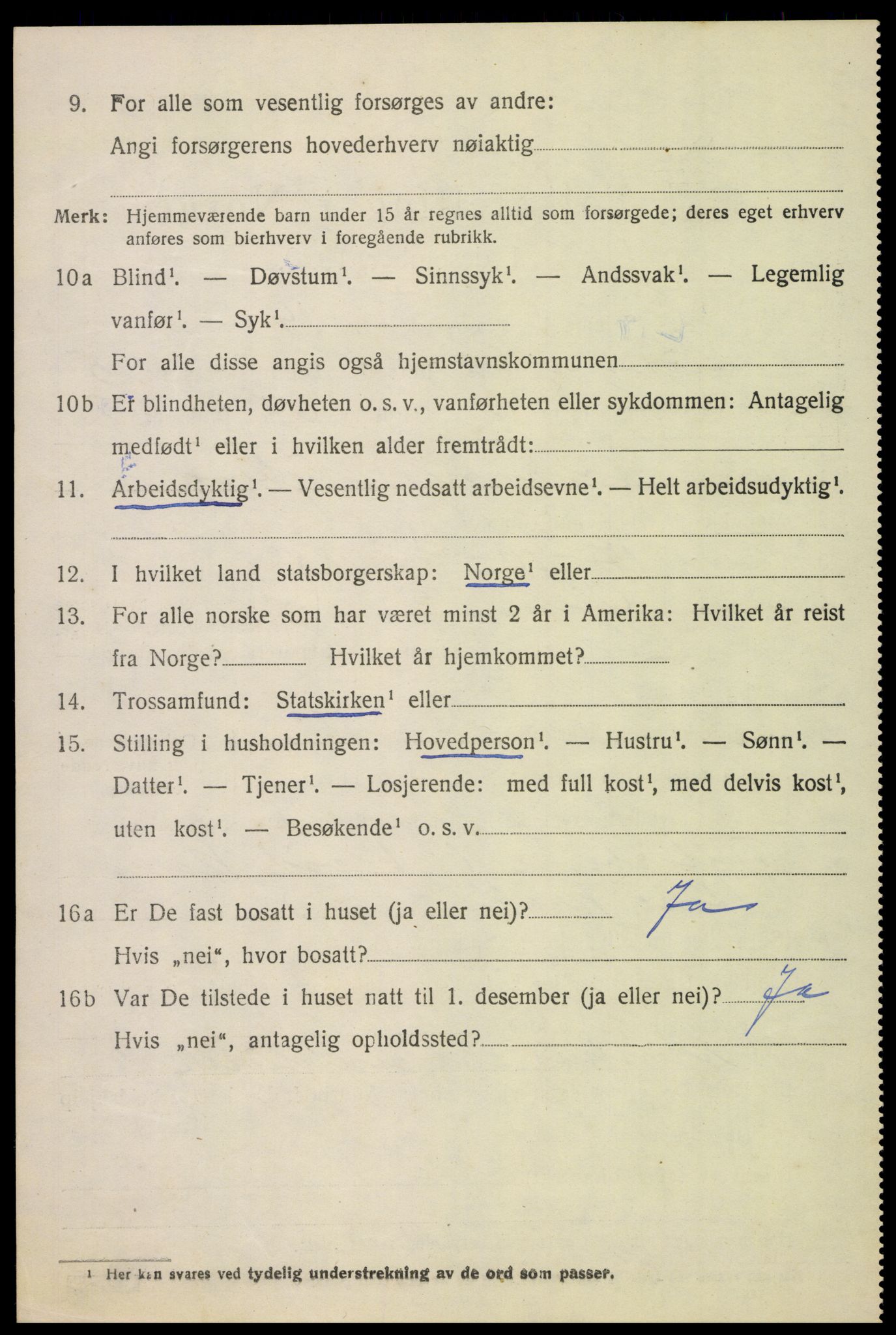 SAH, 1920 census for Lunner, 1920, p. 6996