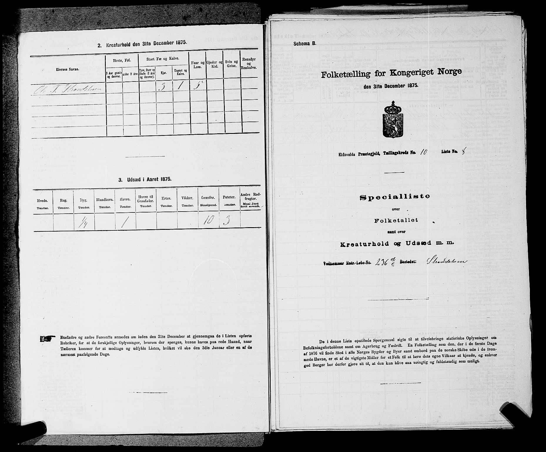 RA, 1875 census for 0237P Eidsvoll, 1875, p. 1469