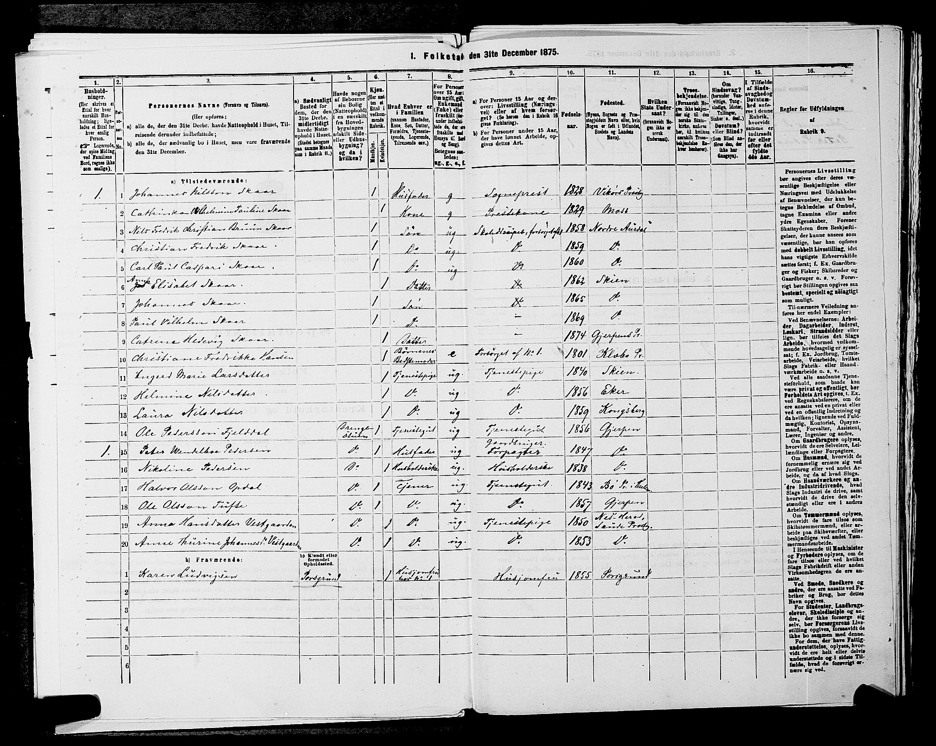 SAKO, 1875 census for 0812P Gjerpen, 1875, p. 751
