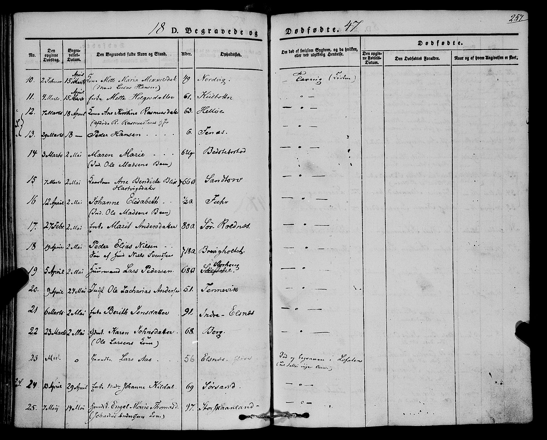 Trondenes sokneprestkontor, SATØ/S-1319/H/Ha/L0009kirke: Parish register (official) no. 9, 1841-1852, p. 257