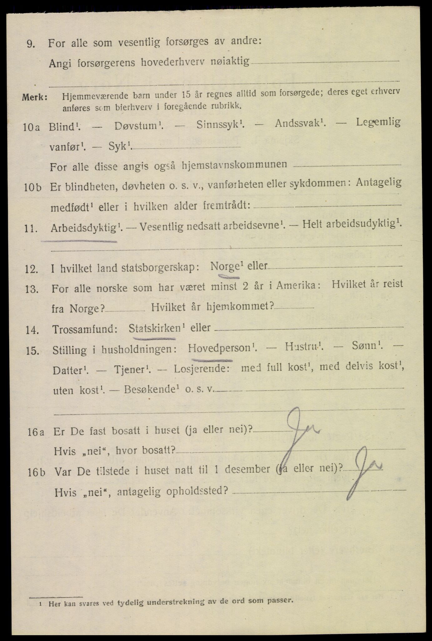 SAK, 1920 census for Mandal, 1920, p. 7264