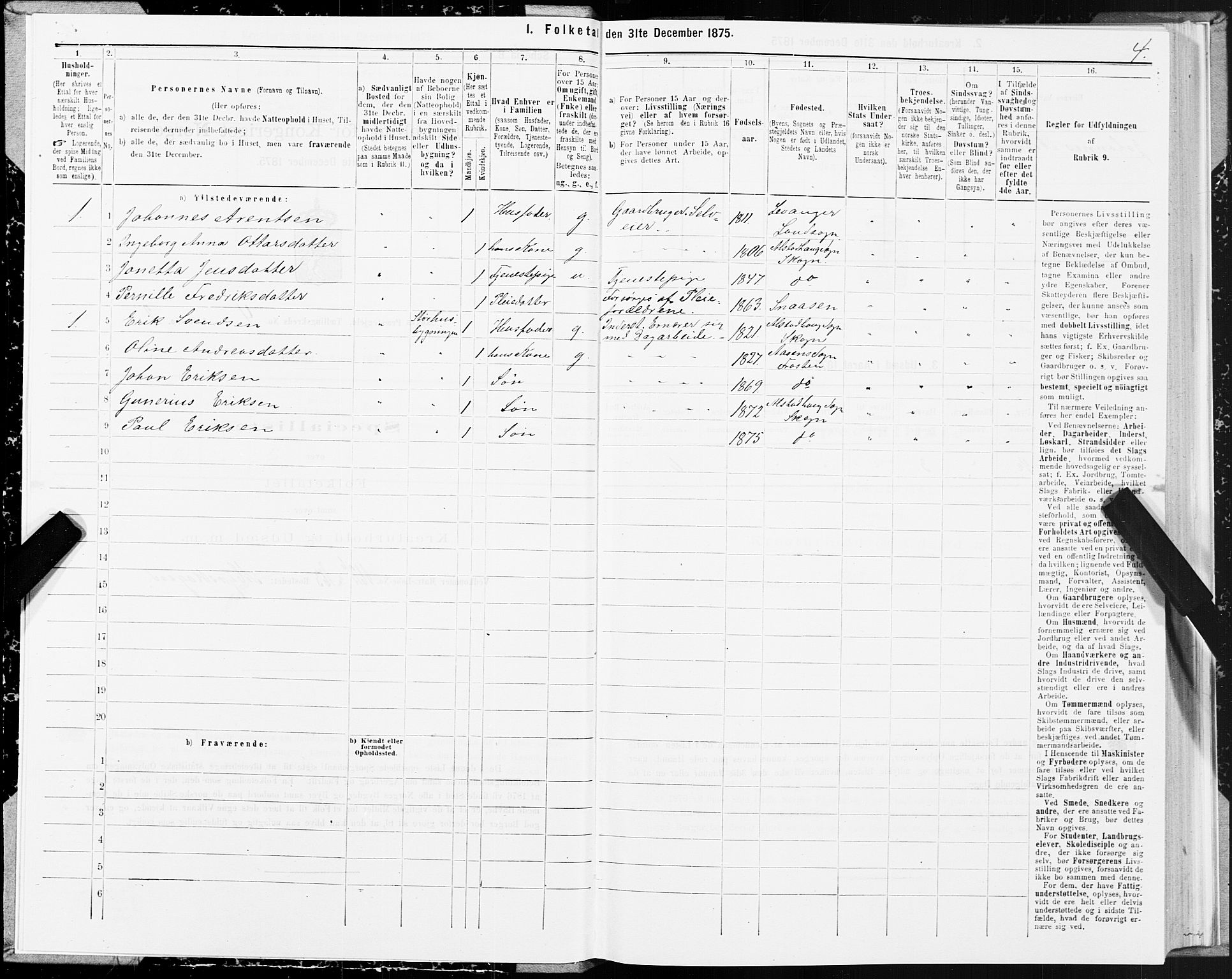 SAT, 1875 census for 1719P Skogn, 1875, p. 4004