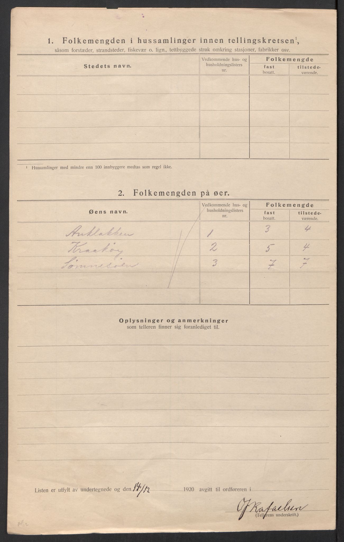 SAT, 1920 census for Vik, 1920, p. 26