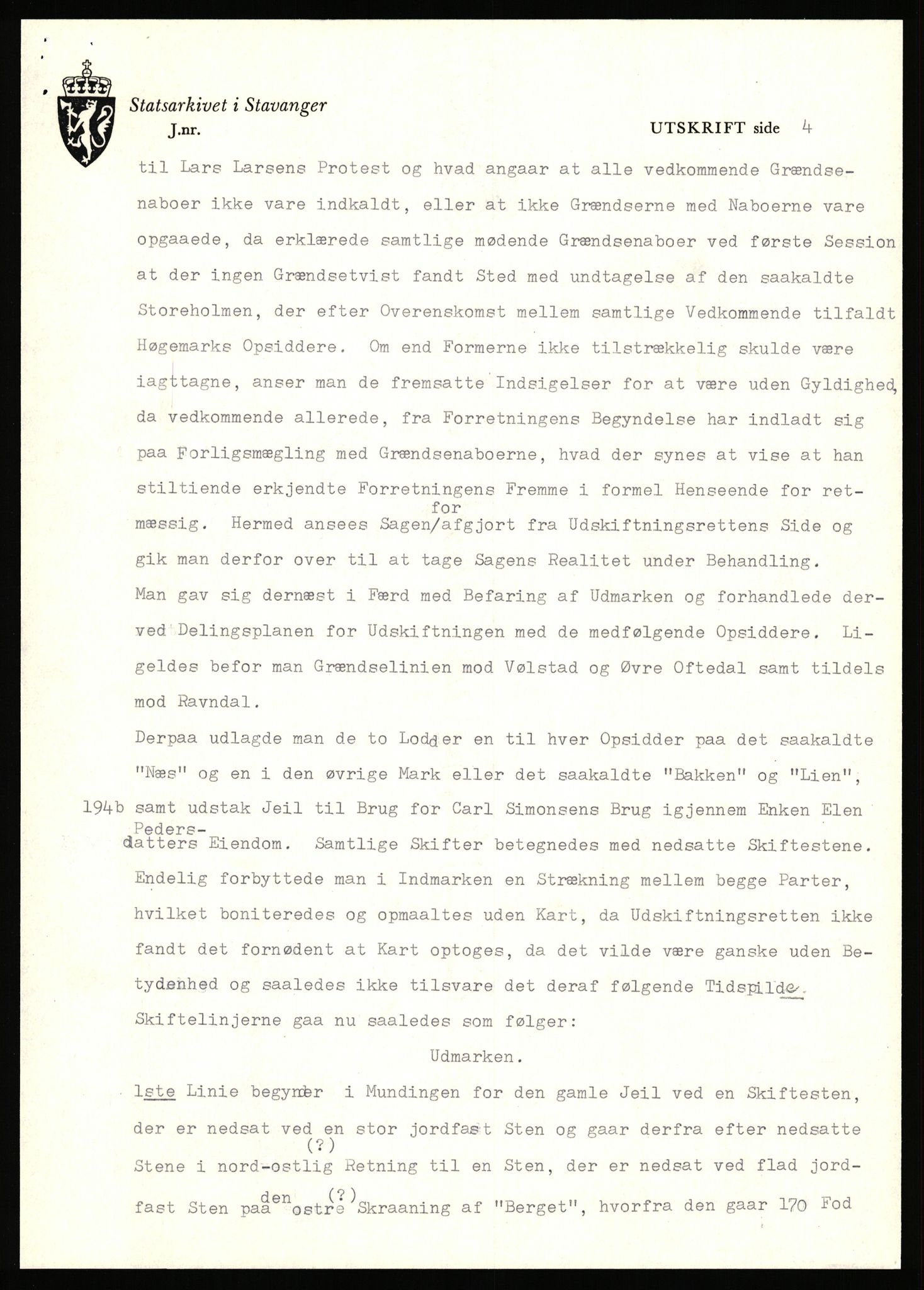 Statsarkivet i Stavanger, SAST/A-101971/03/Y/Yj/L0032: Avskrifter sortert etter gårdsnavn: Hauge øvre - Hausken, 1750-1930, p. 83